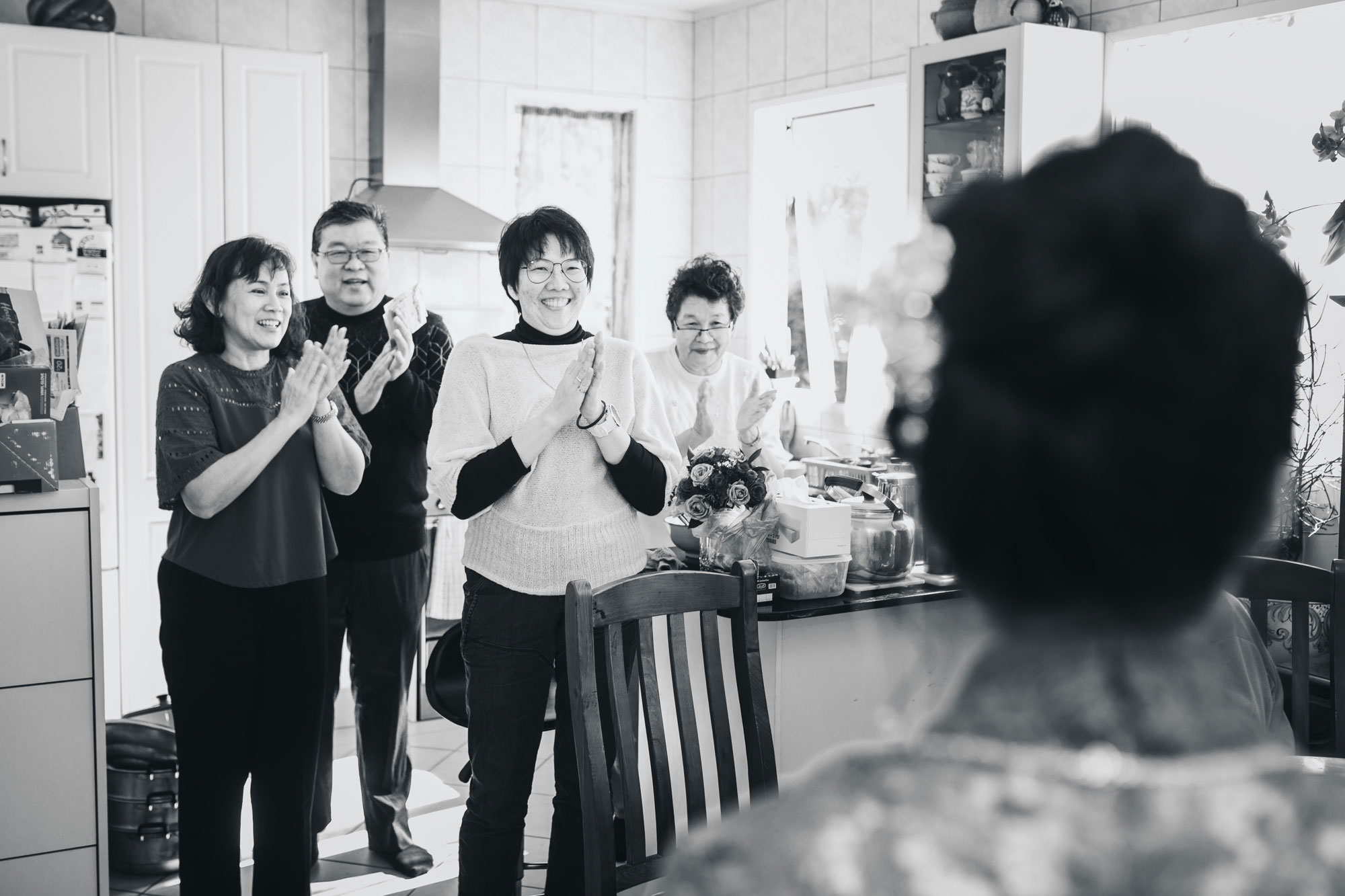 groom family cheering