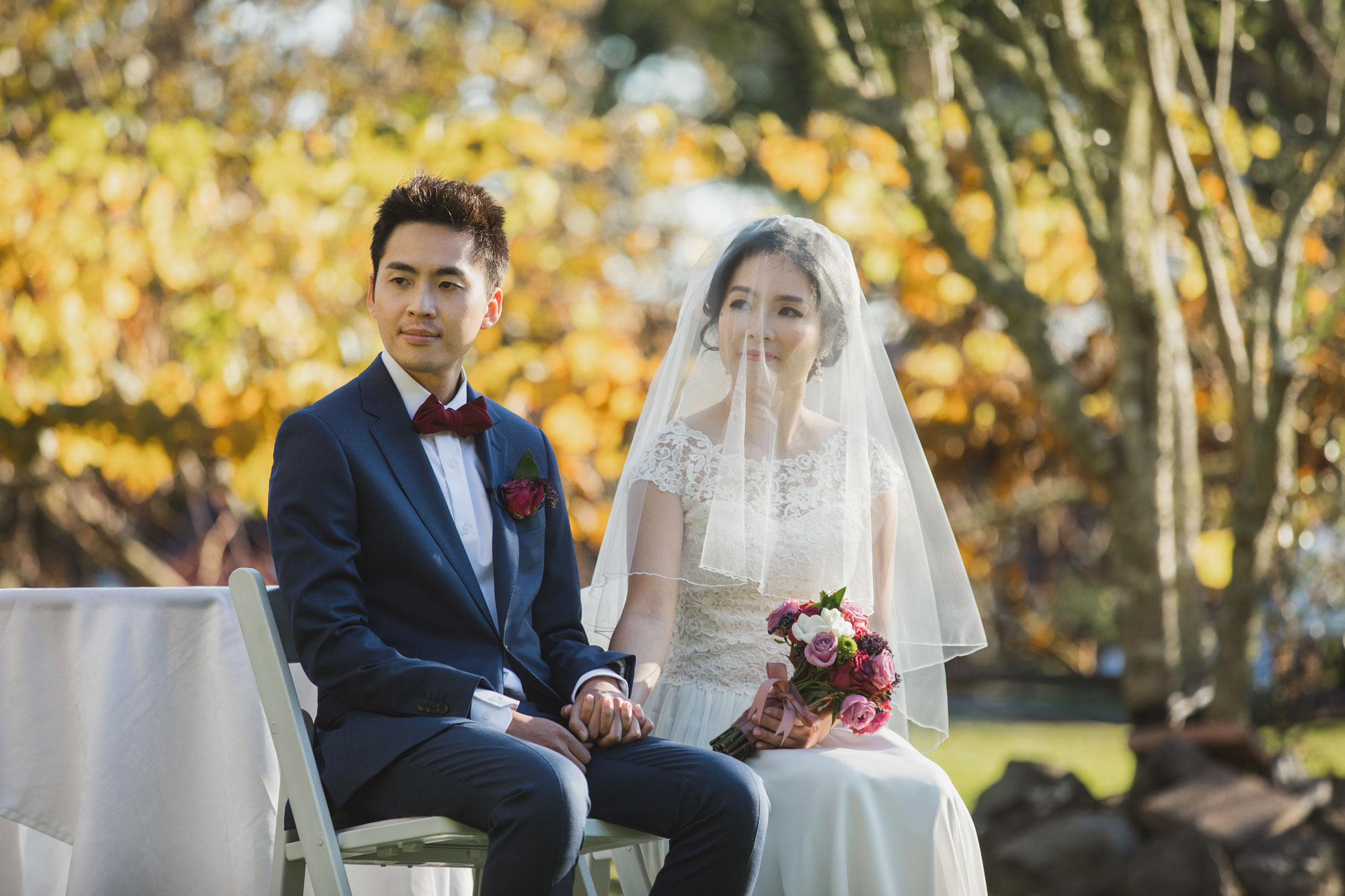 bride and groom reaction