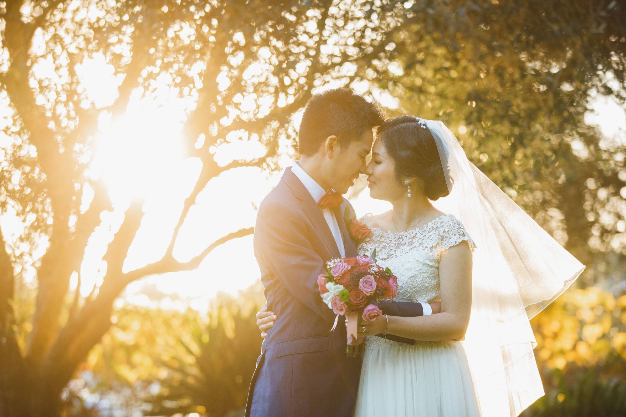 auckland sunset wedding photo