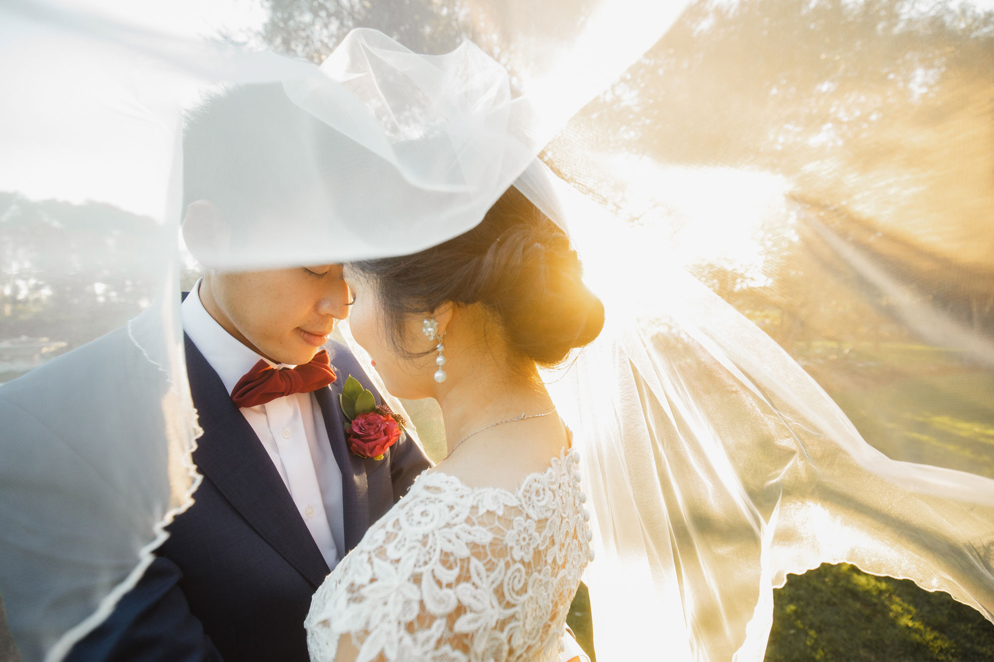 markovina wedding photo during sunset