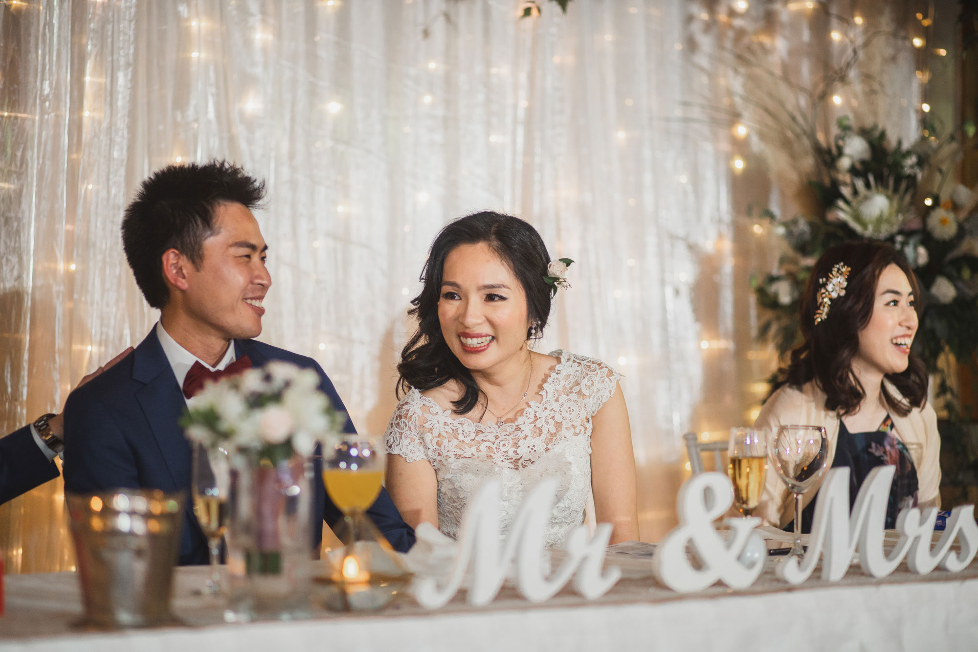 bride reaction to father's speech