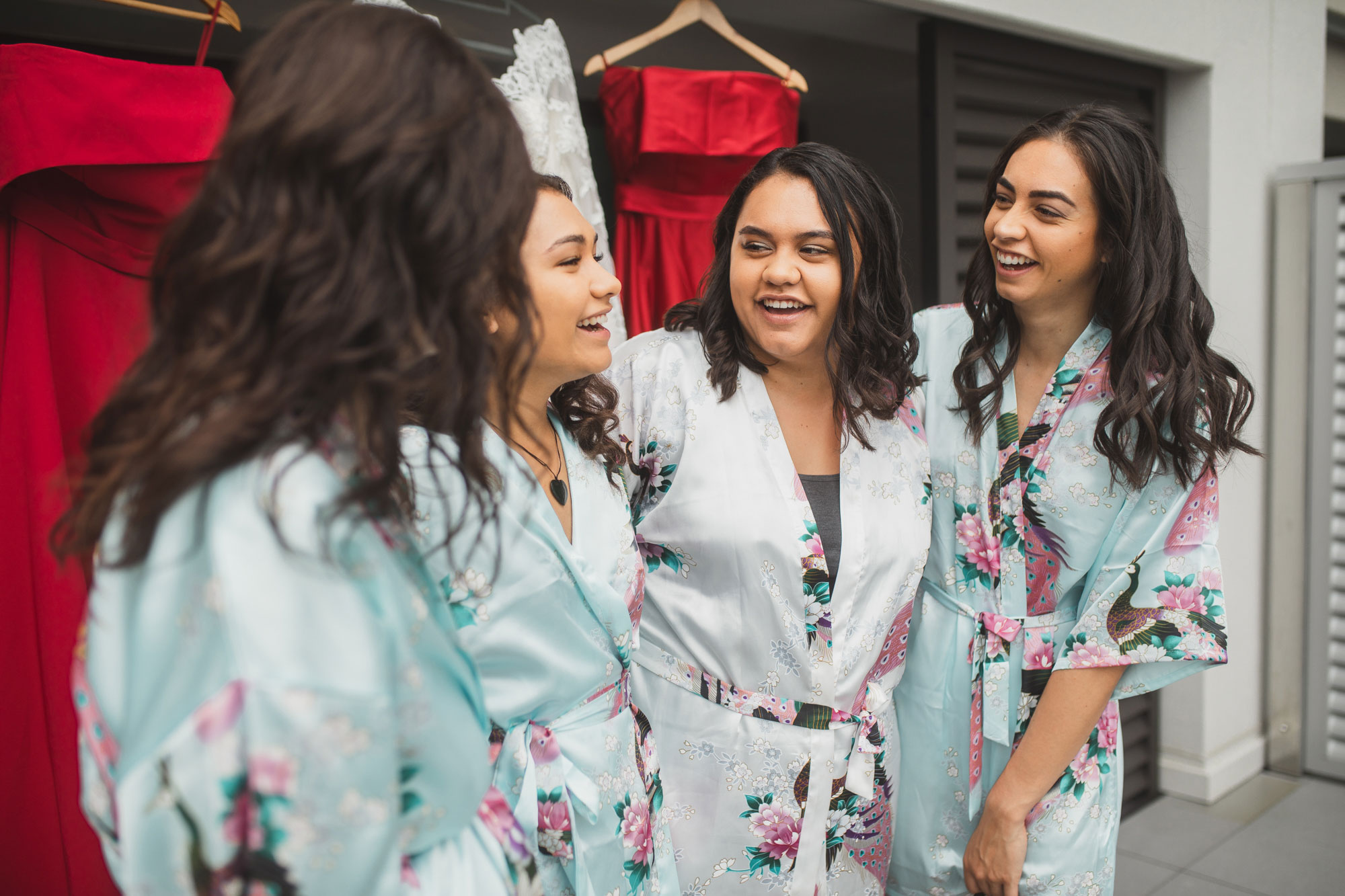 auckland wedding bridal party talking