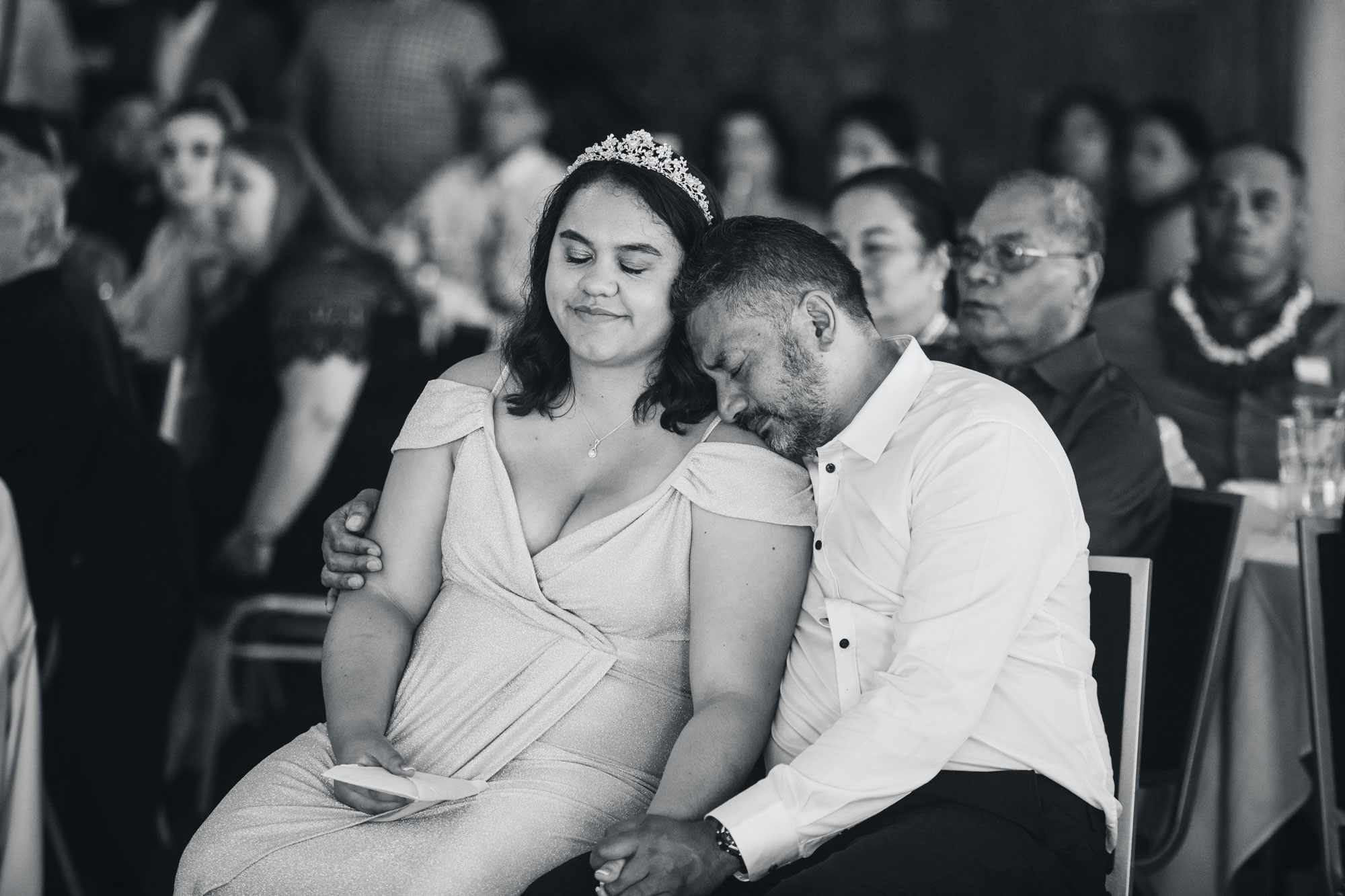 intimate moment between bride and her father