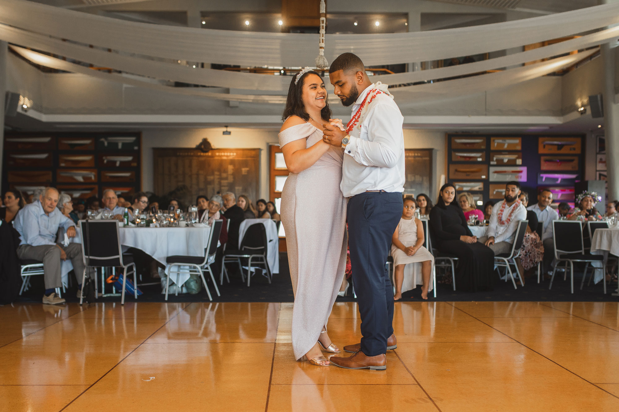 couple first dance at royal new zealand yacht squadron in auckland