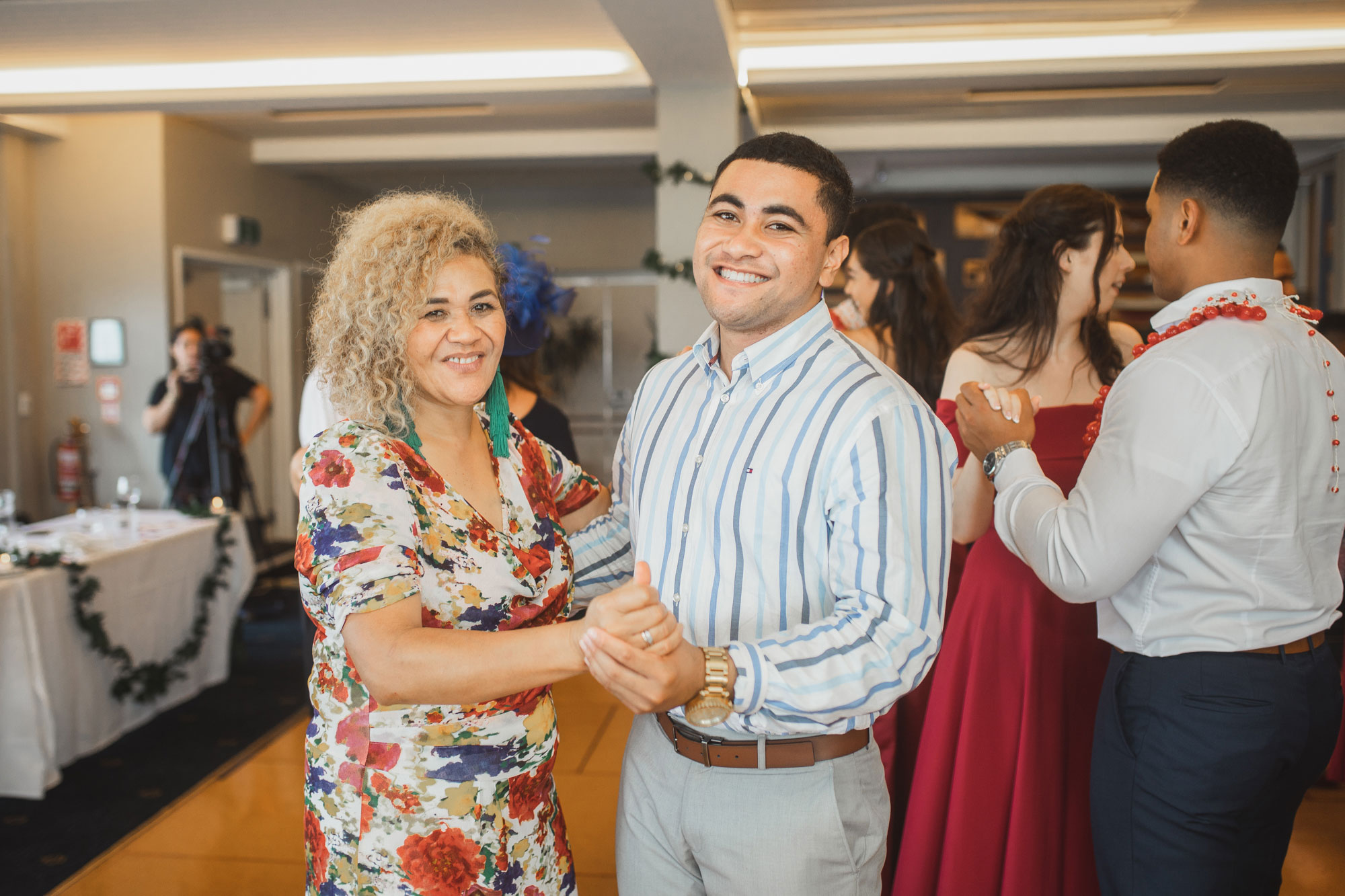 wedding guests having a great time on the dance floor