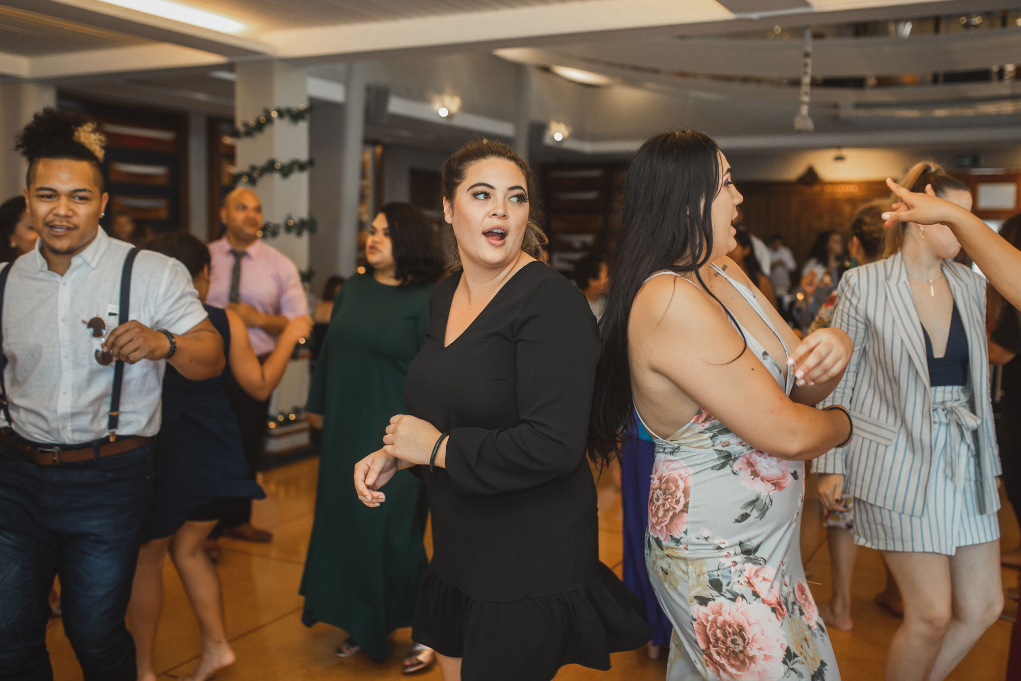 guests partying after the wedding