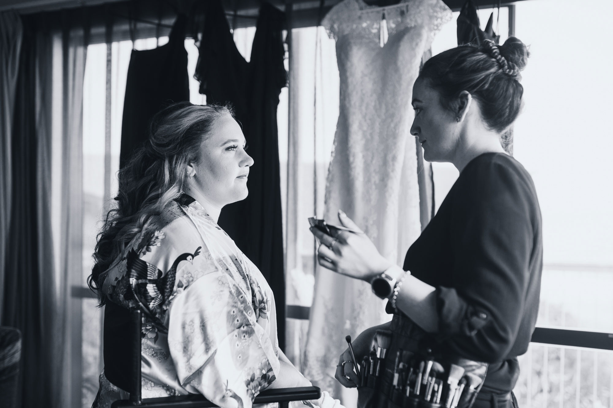 bride and the make up artist