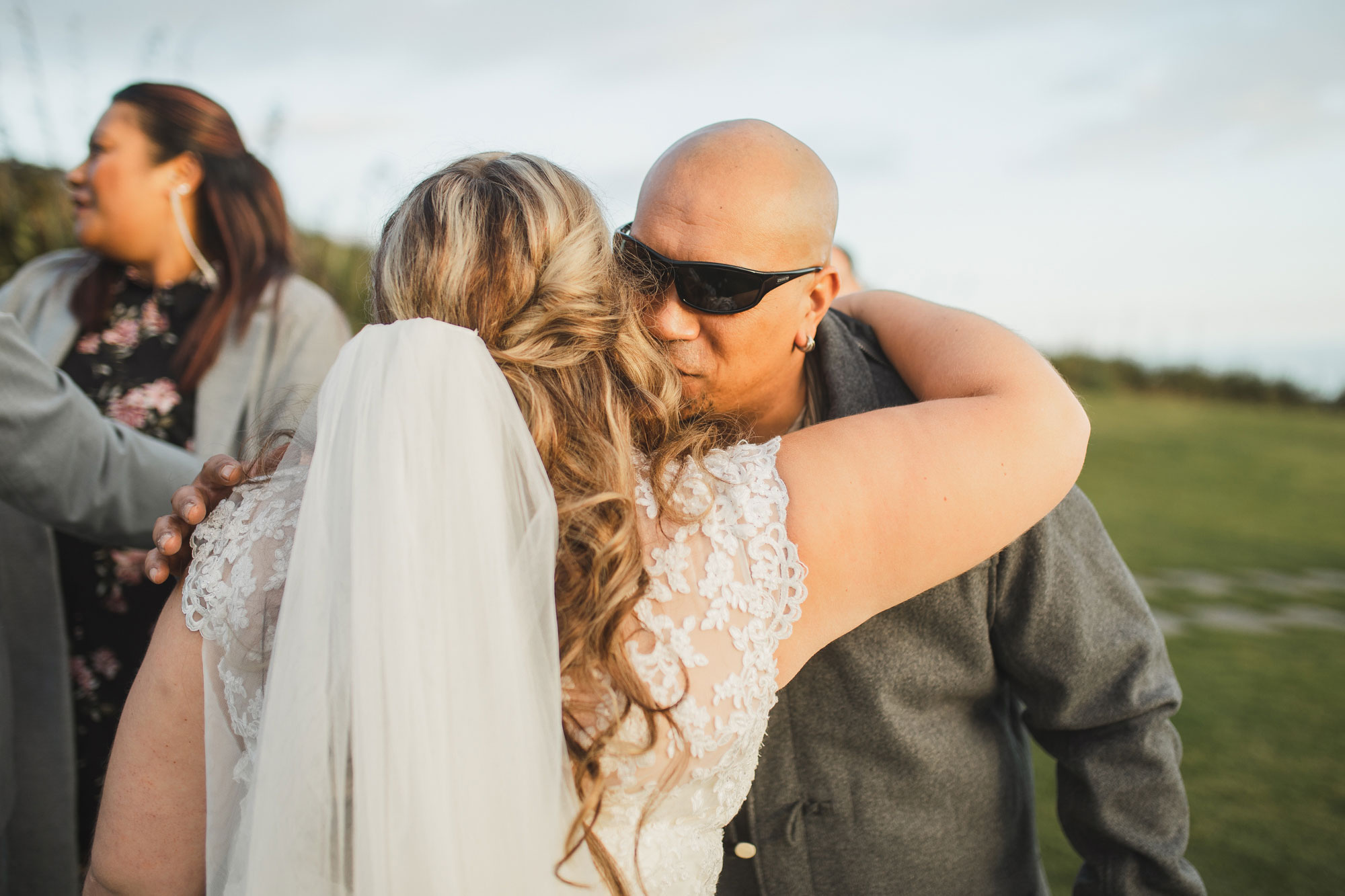 wedding guest congratulating the bride