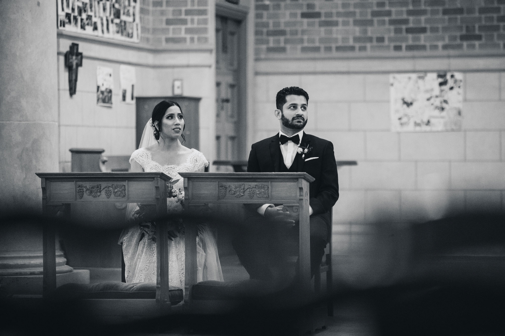 bride and groom black and white