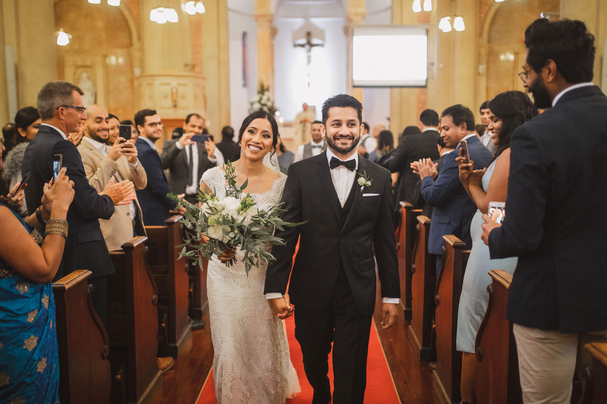 bride and groom recessional