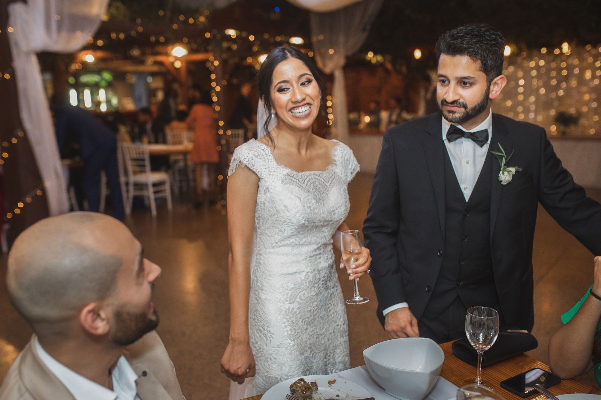 bride and groom table toasts