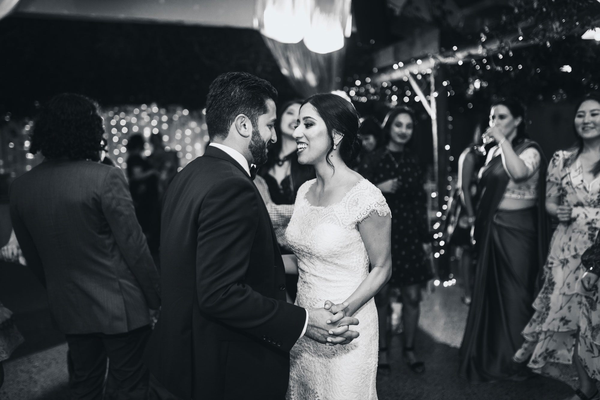 bride and groom first dance at markovina