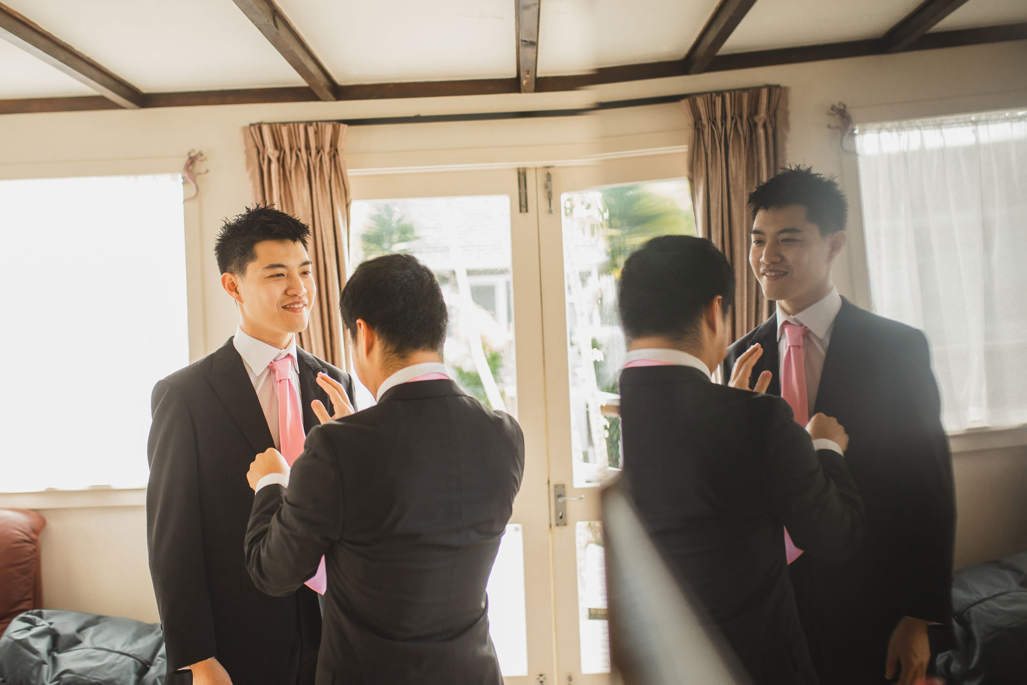 groom getting ready in the morning