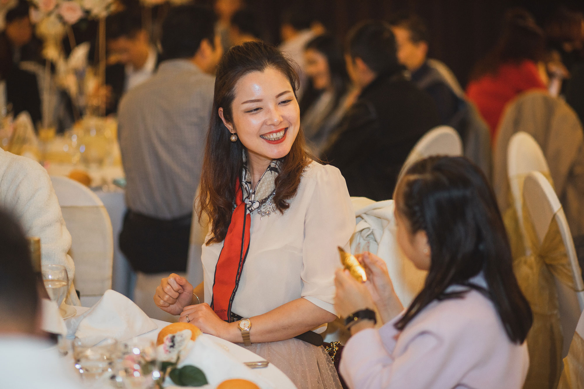 wedding guests at reception