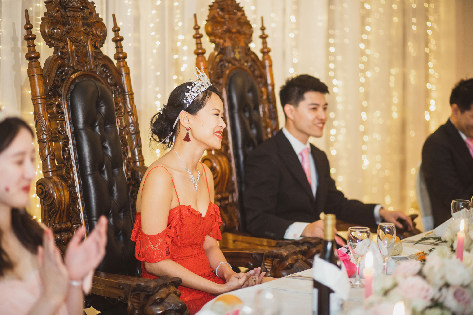 bride listening to speech