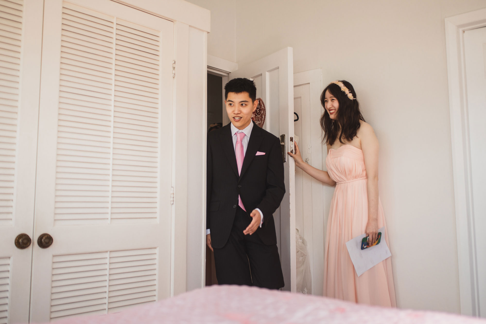 groom entering brides room