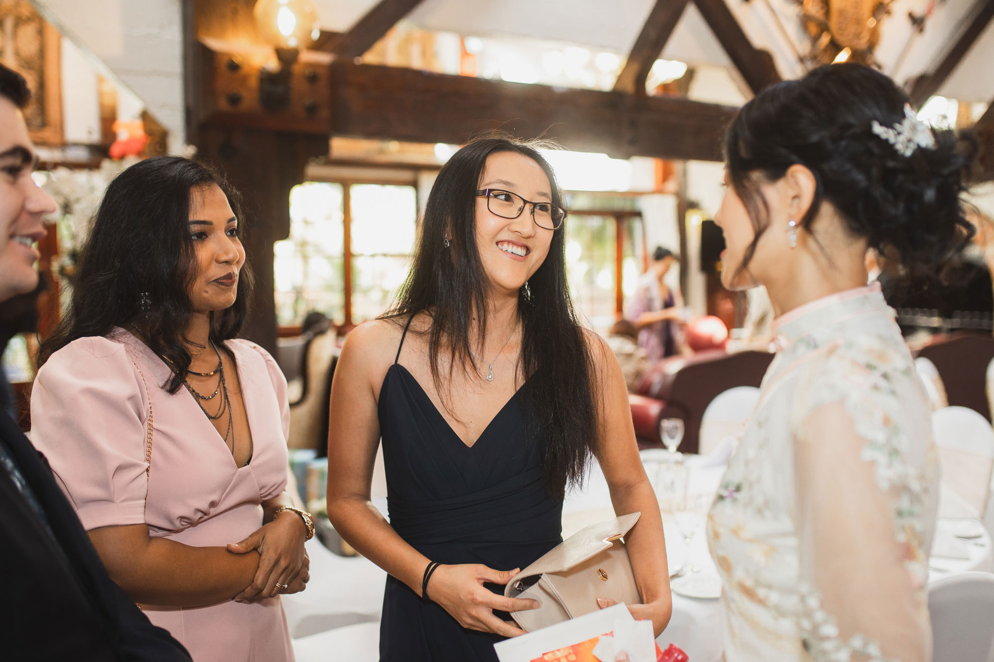 wedding guests smiling