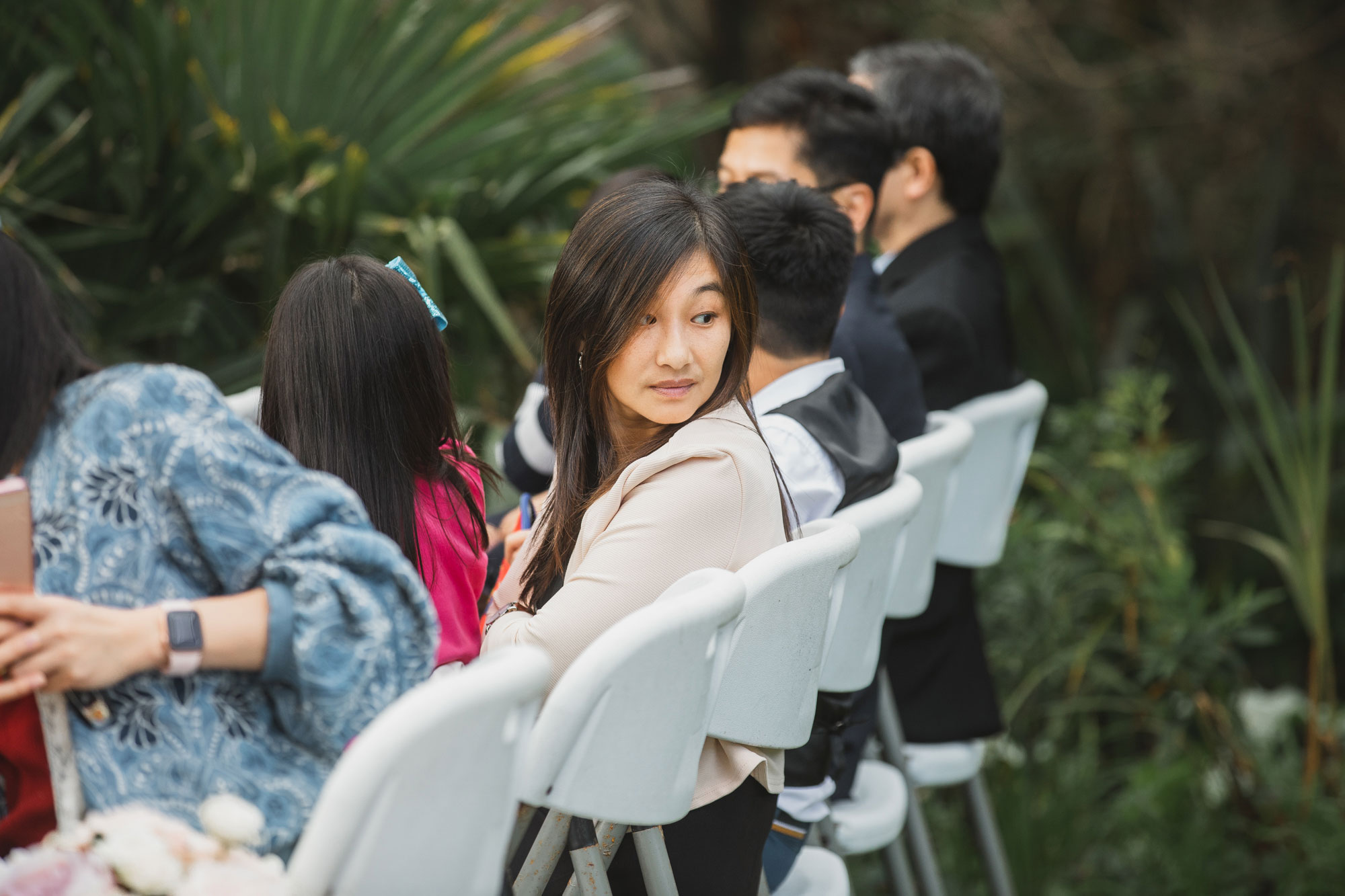 wedding guests waiting for bride arrival