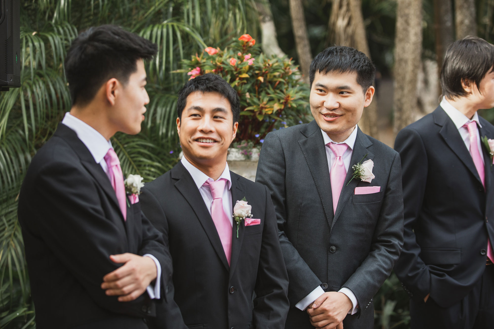 groom and the boys at the ceremony