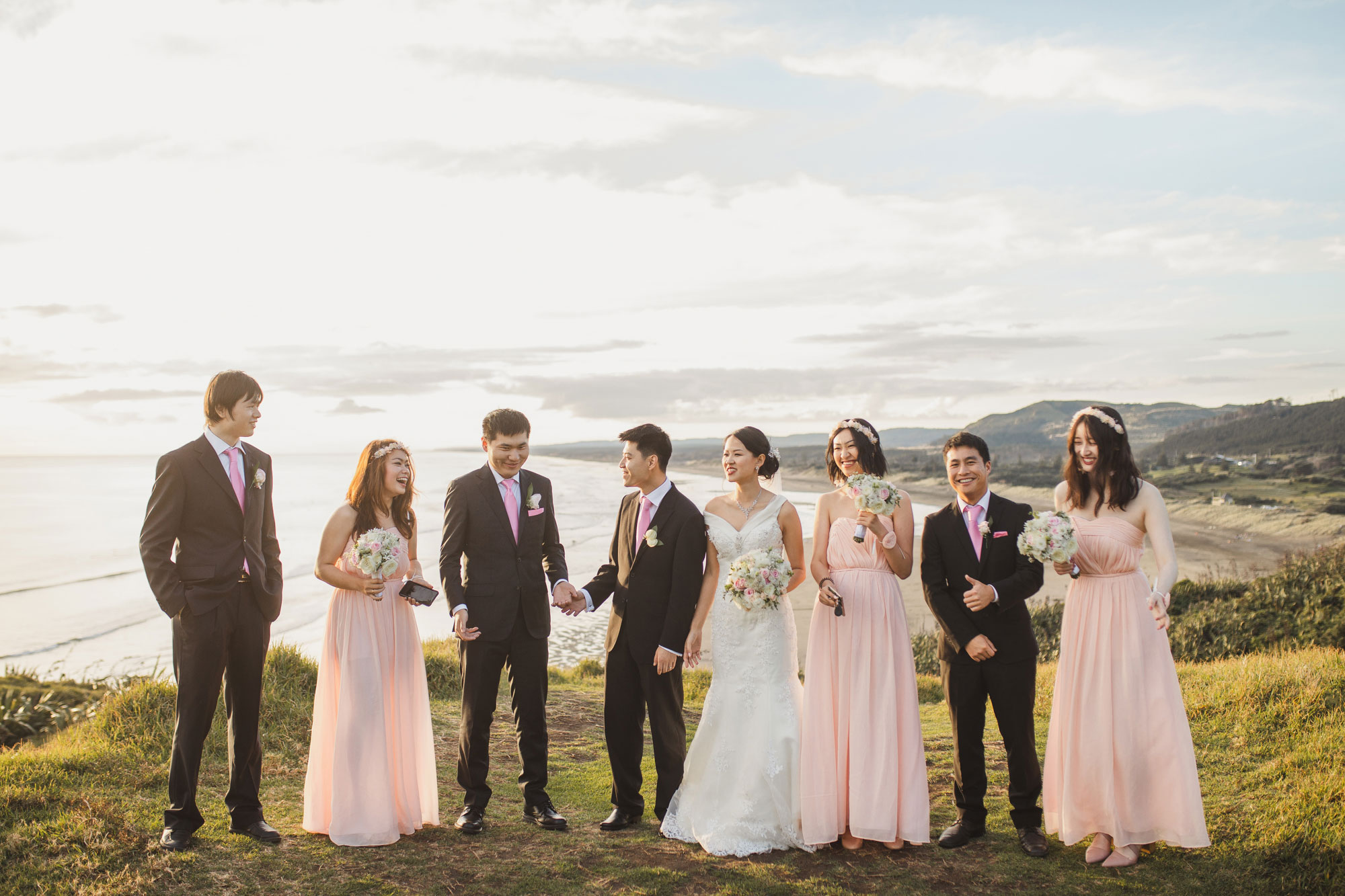 wedding party at muriwai