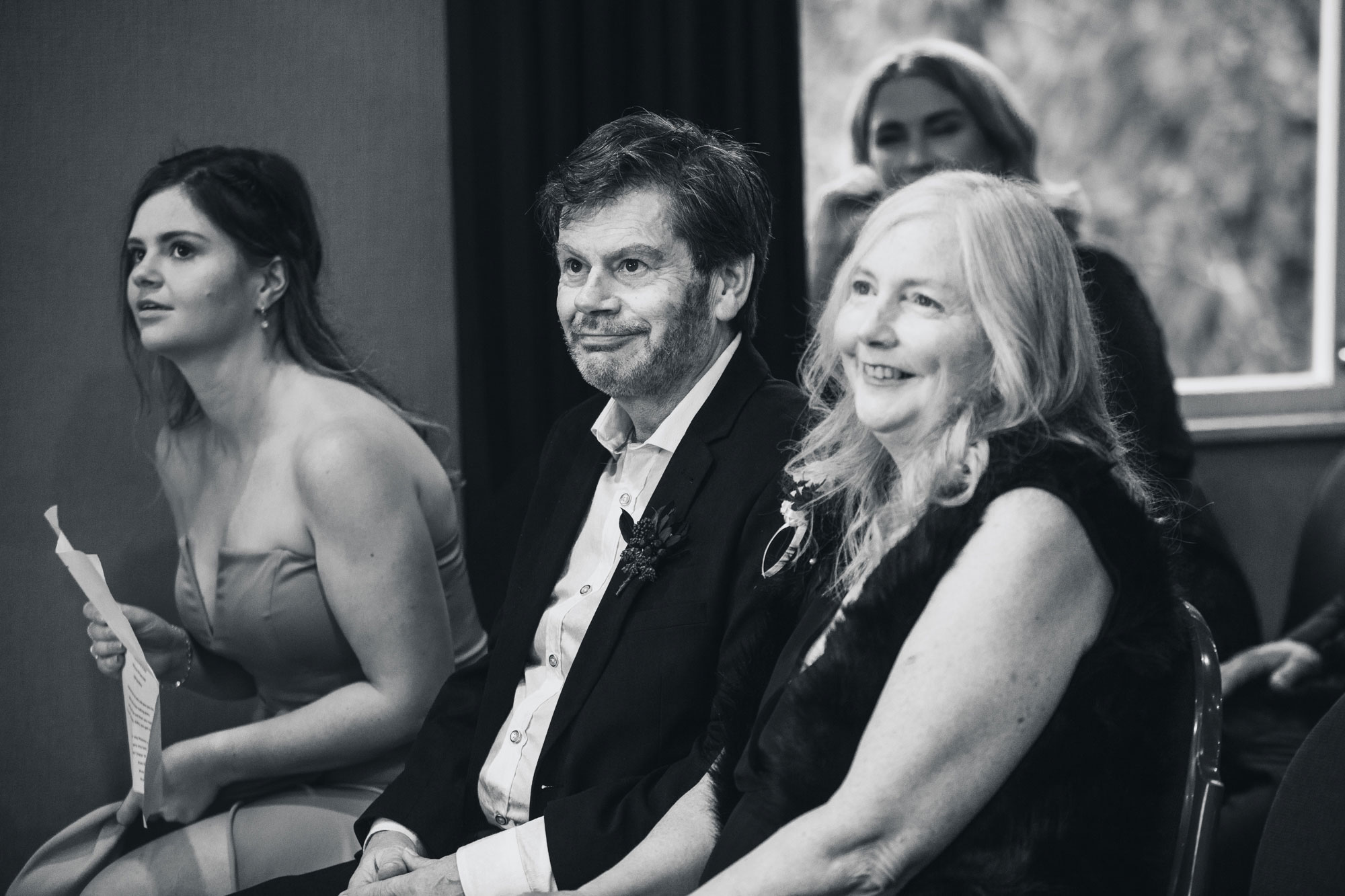 wedding guests at the ceremony