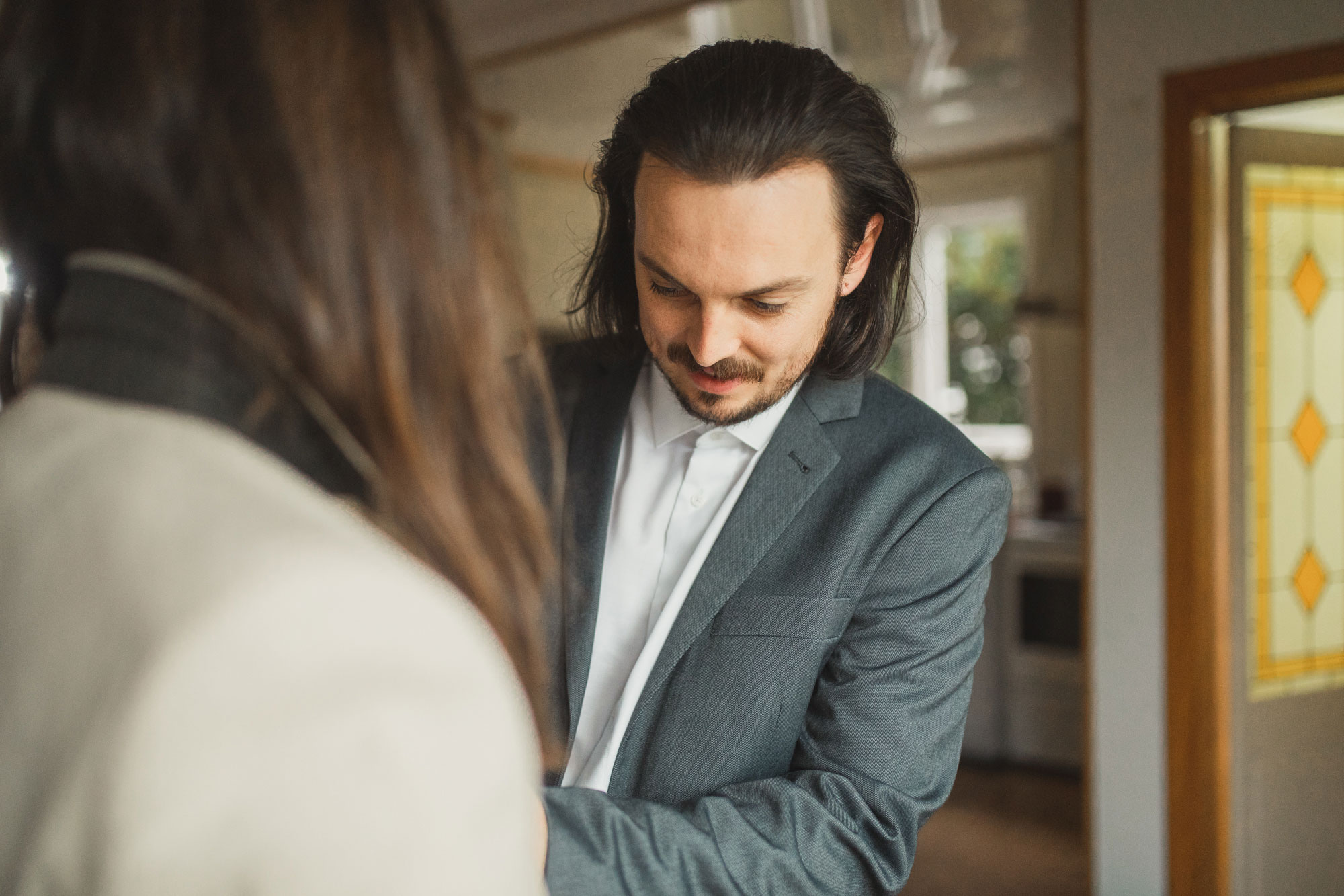 best man getting ready