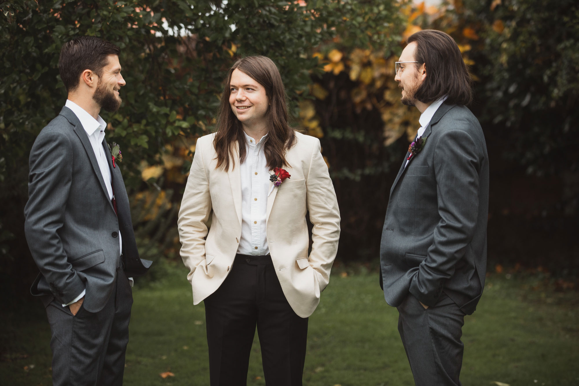 groom and the boys having a chat