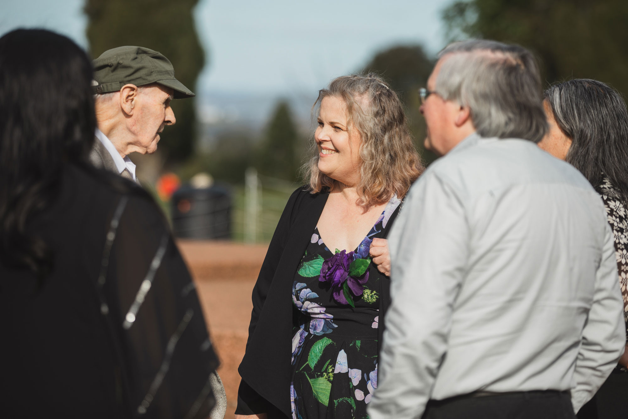 wedding guests having a chat