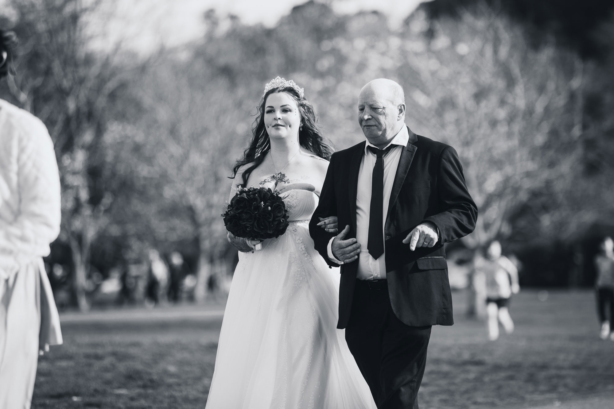 bride arrive at the wedding venue