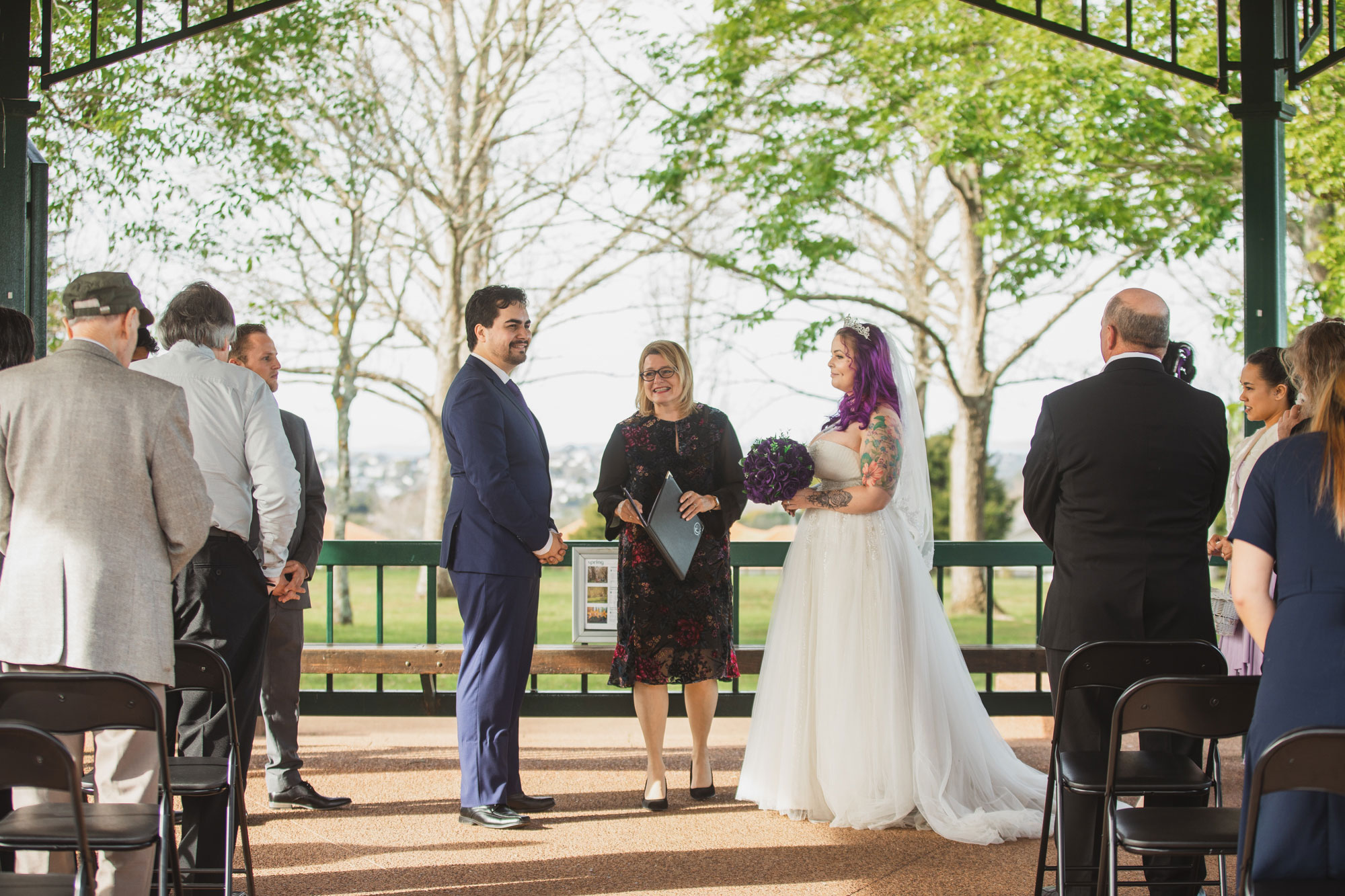 wedding ceremony at cornwall park