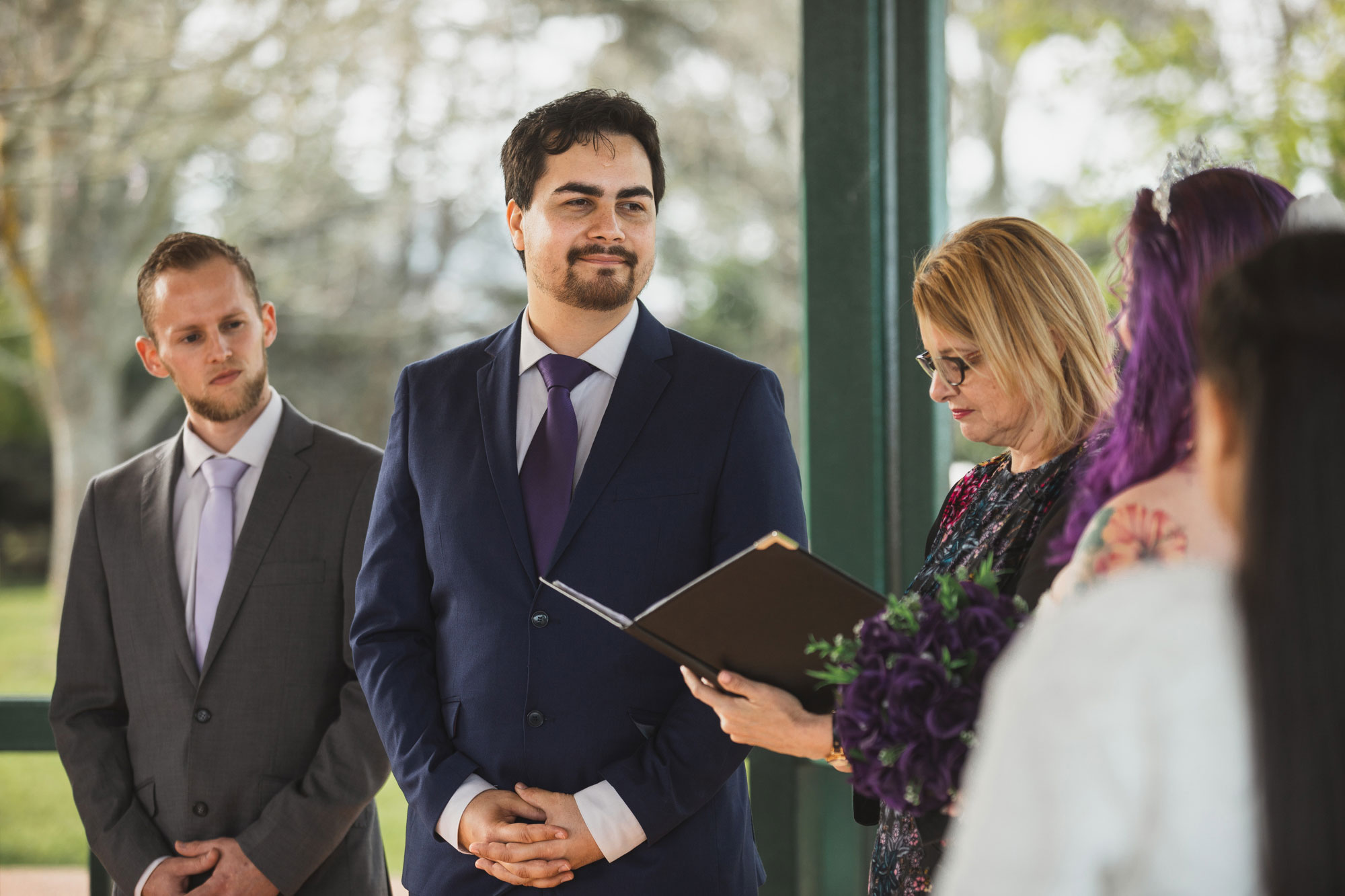 groom smiling wedding ceremony