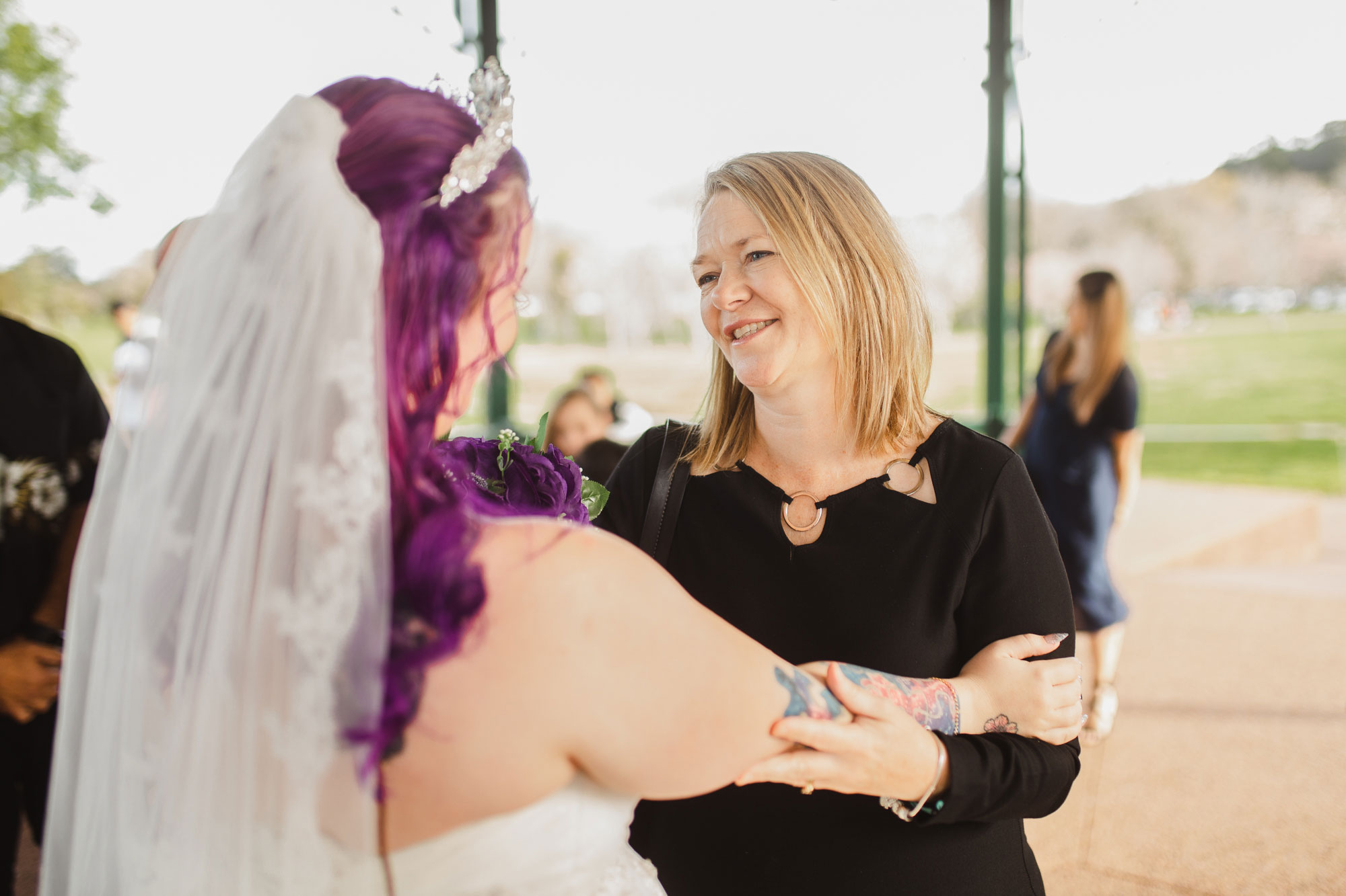 family and friends at wedding