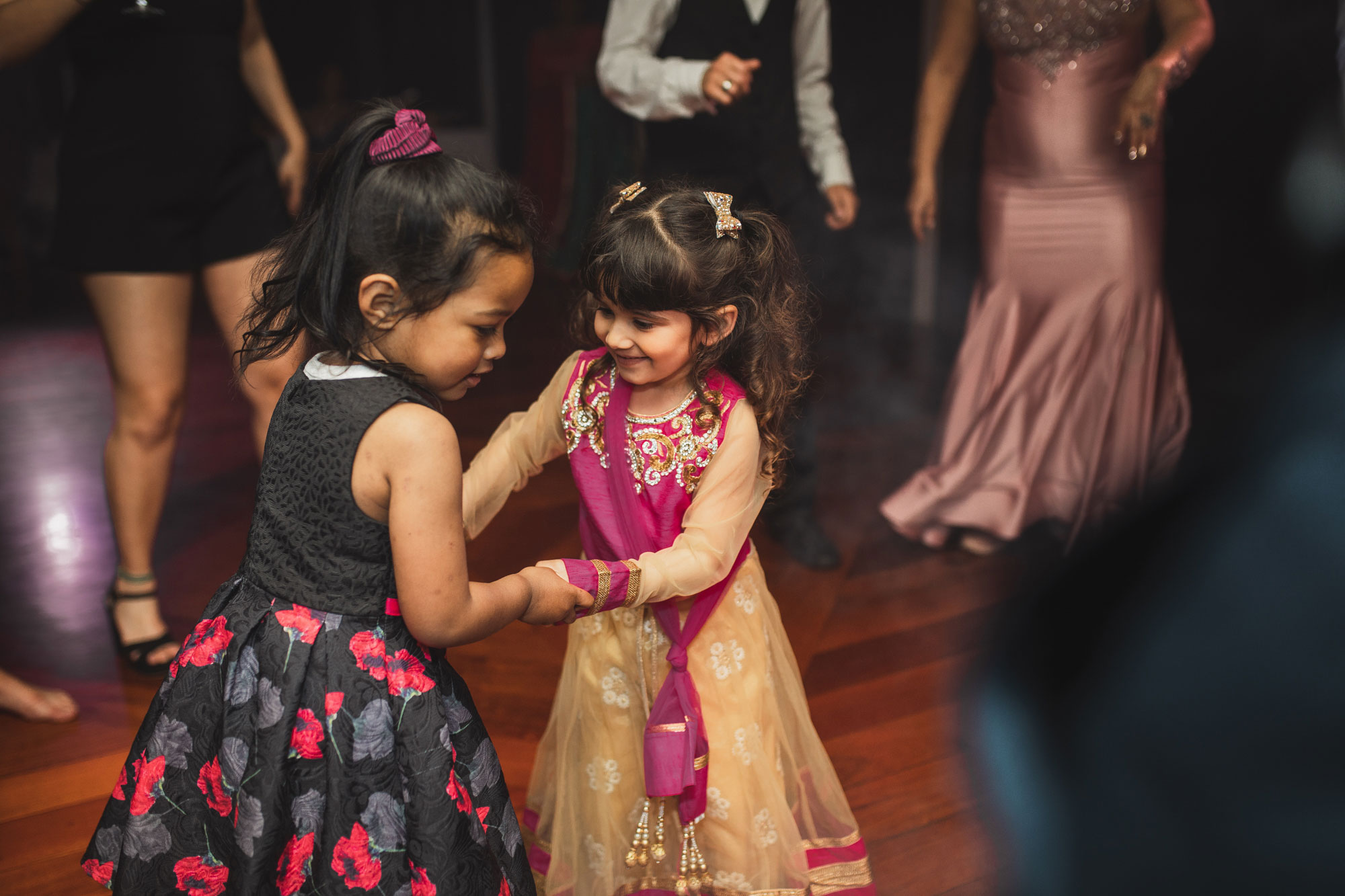 girls dancing at the wedding