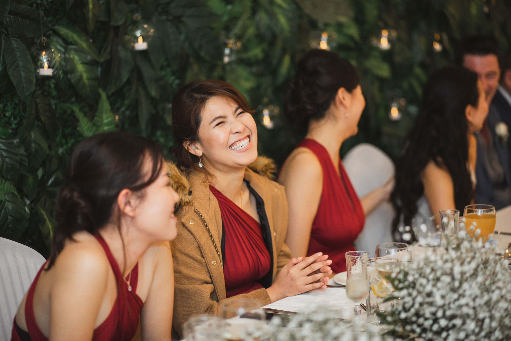 bridesmaid having a great time