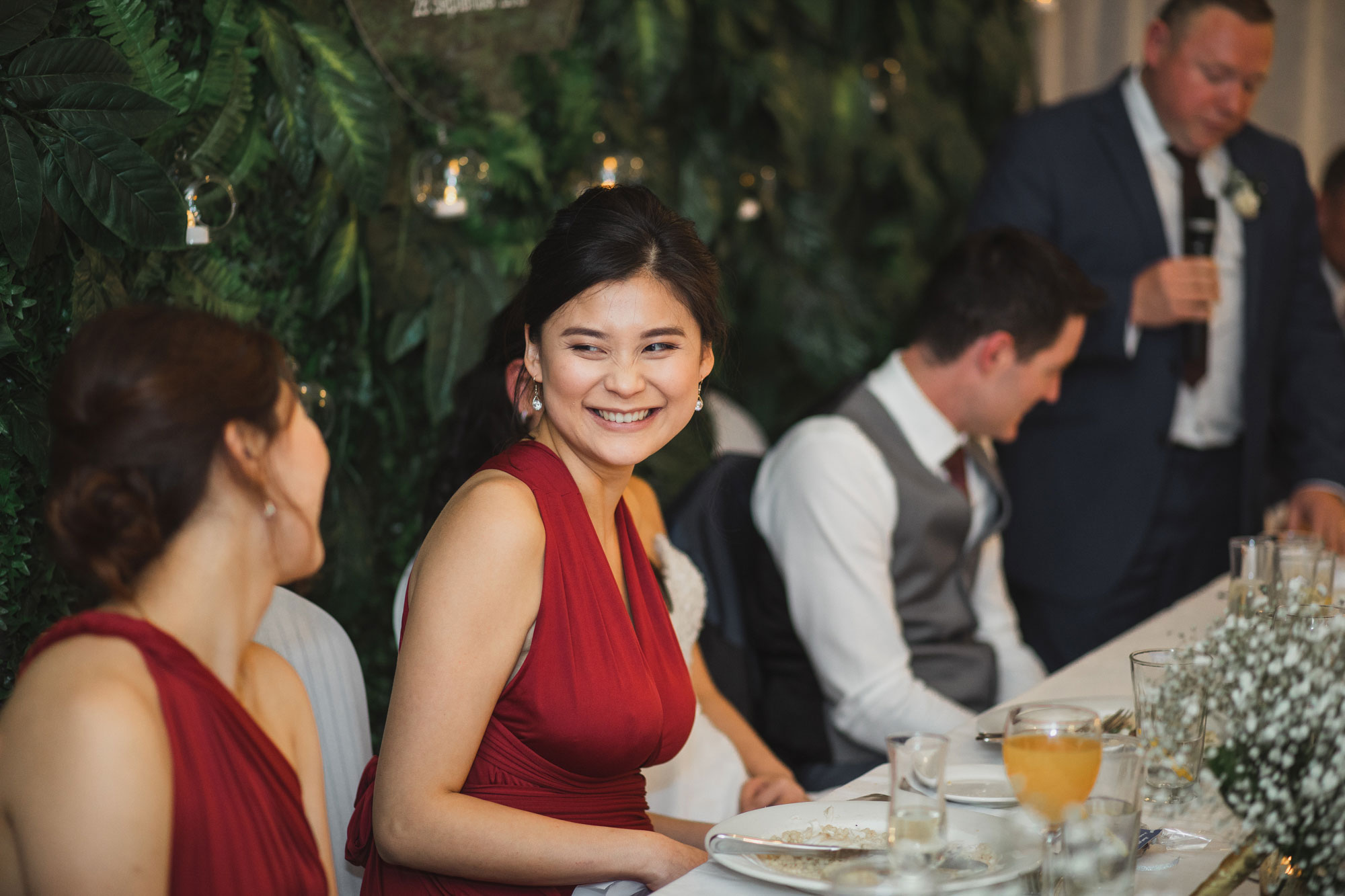 maid of honour smiling