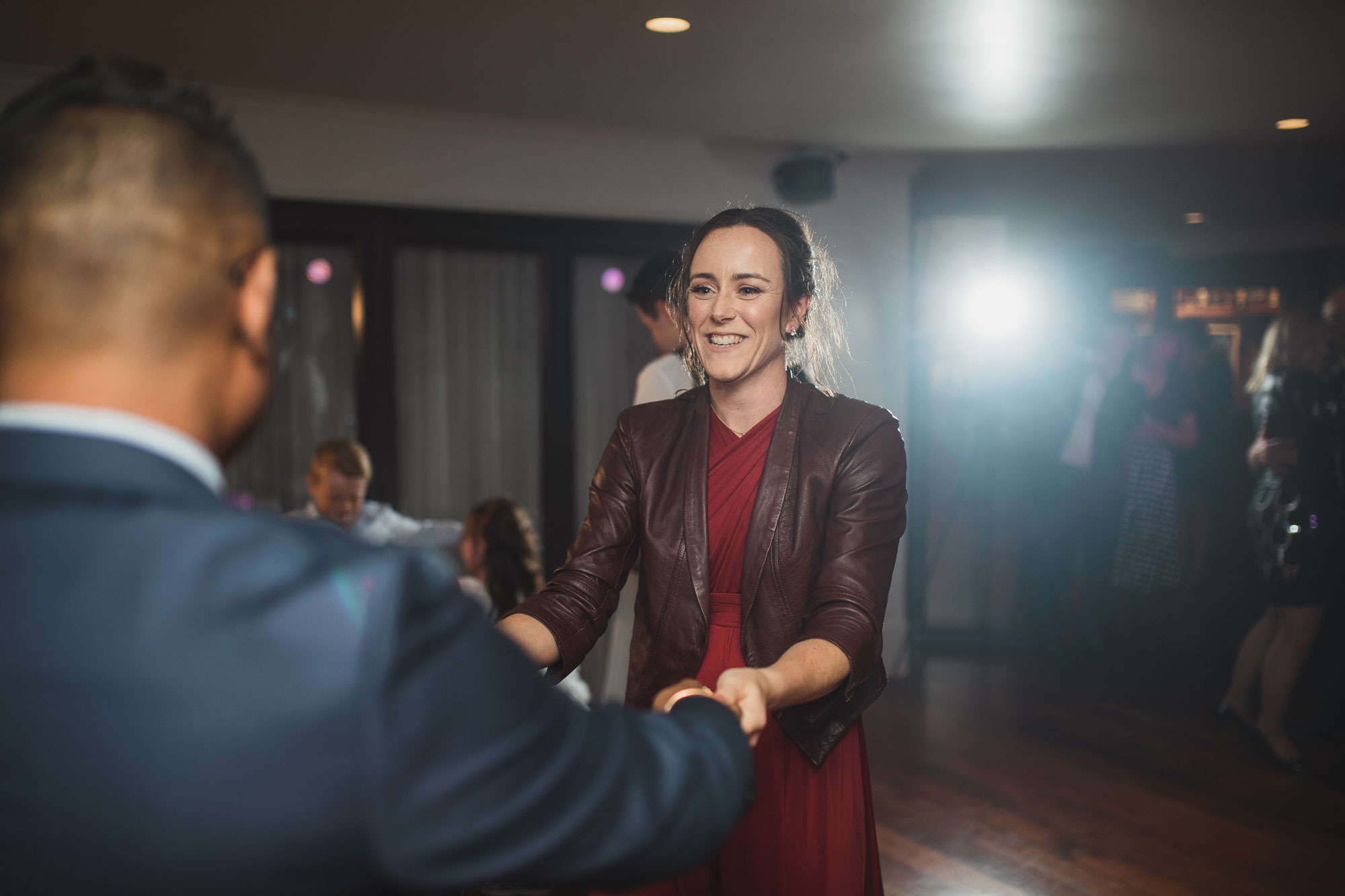 wedding guests on the dance floor