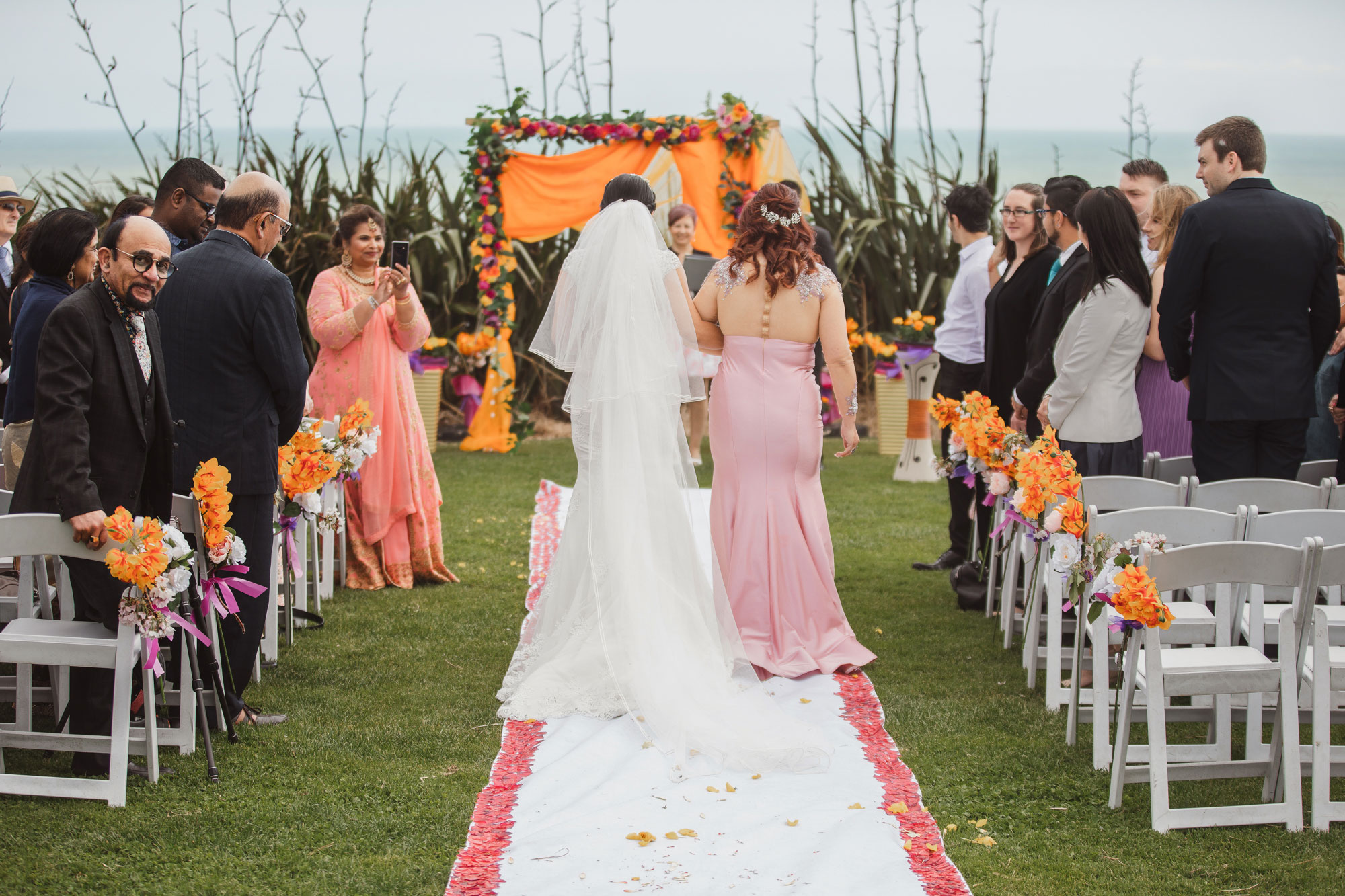 groom seeing the bride for the first time