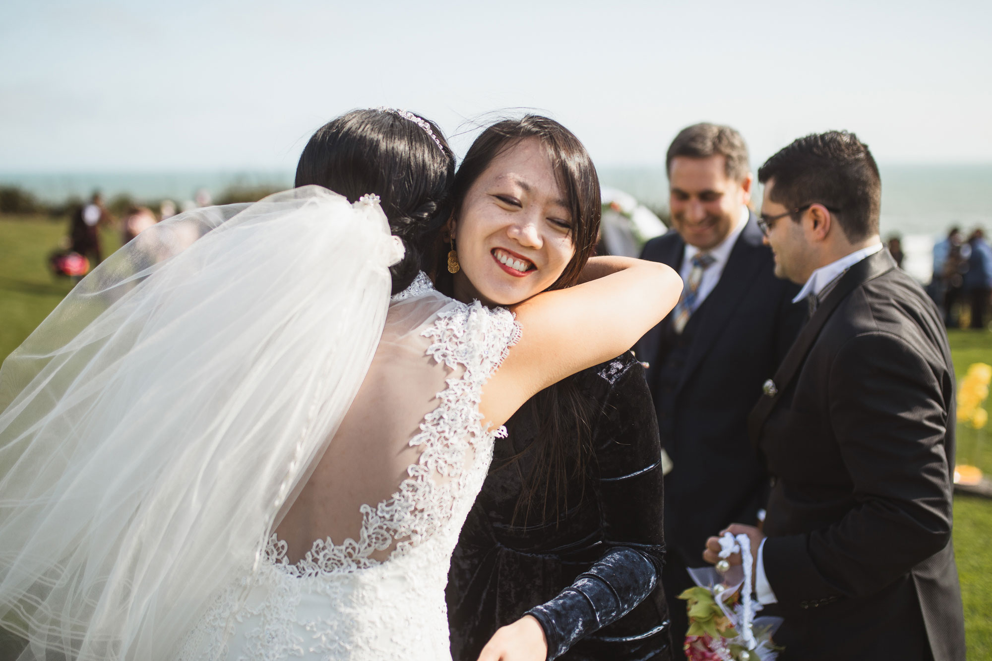 guest congratulating the bride