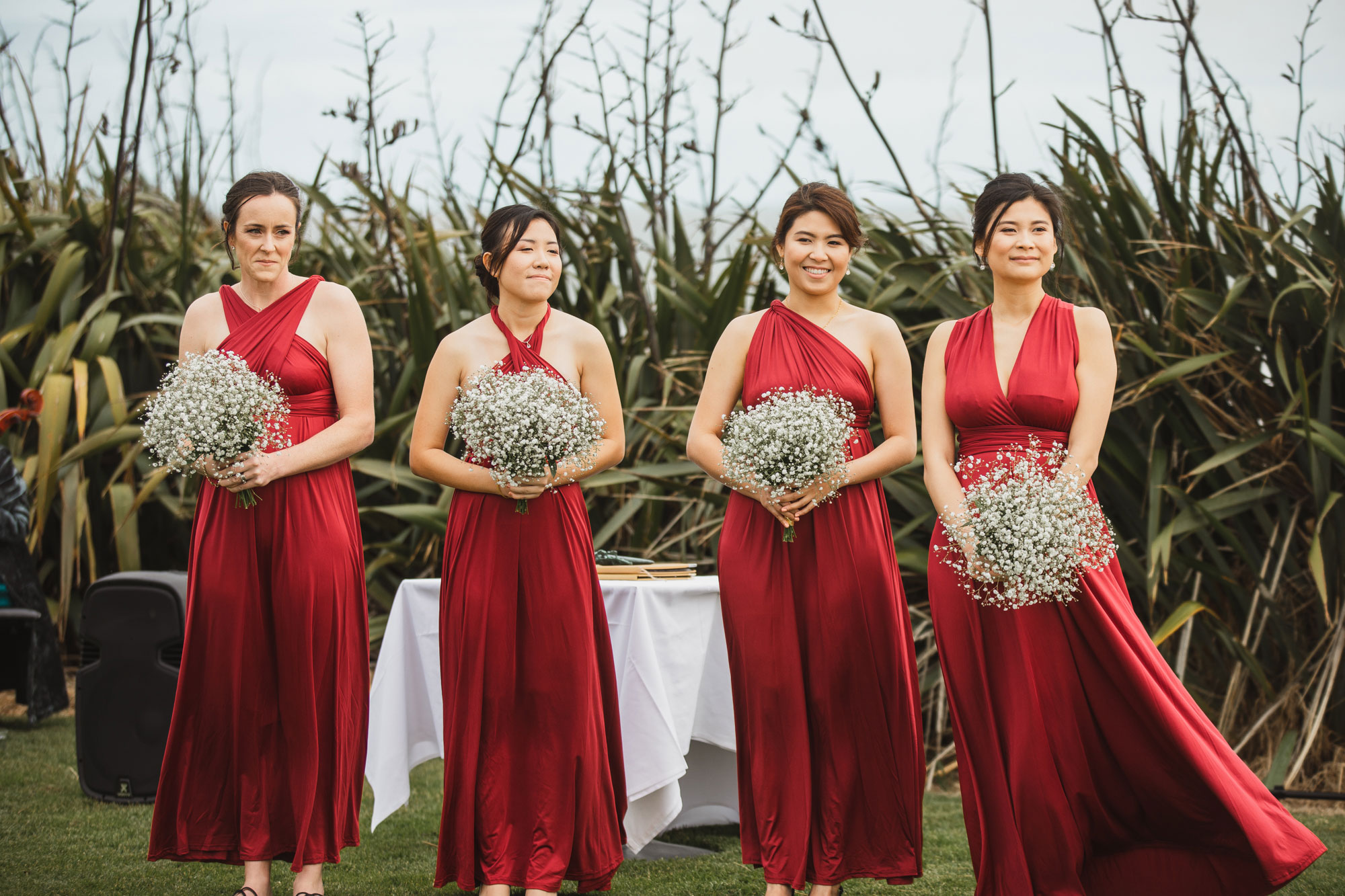 bridesmaids at the ceremony