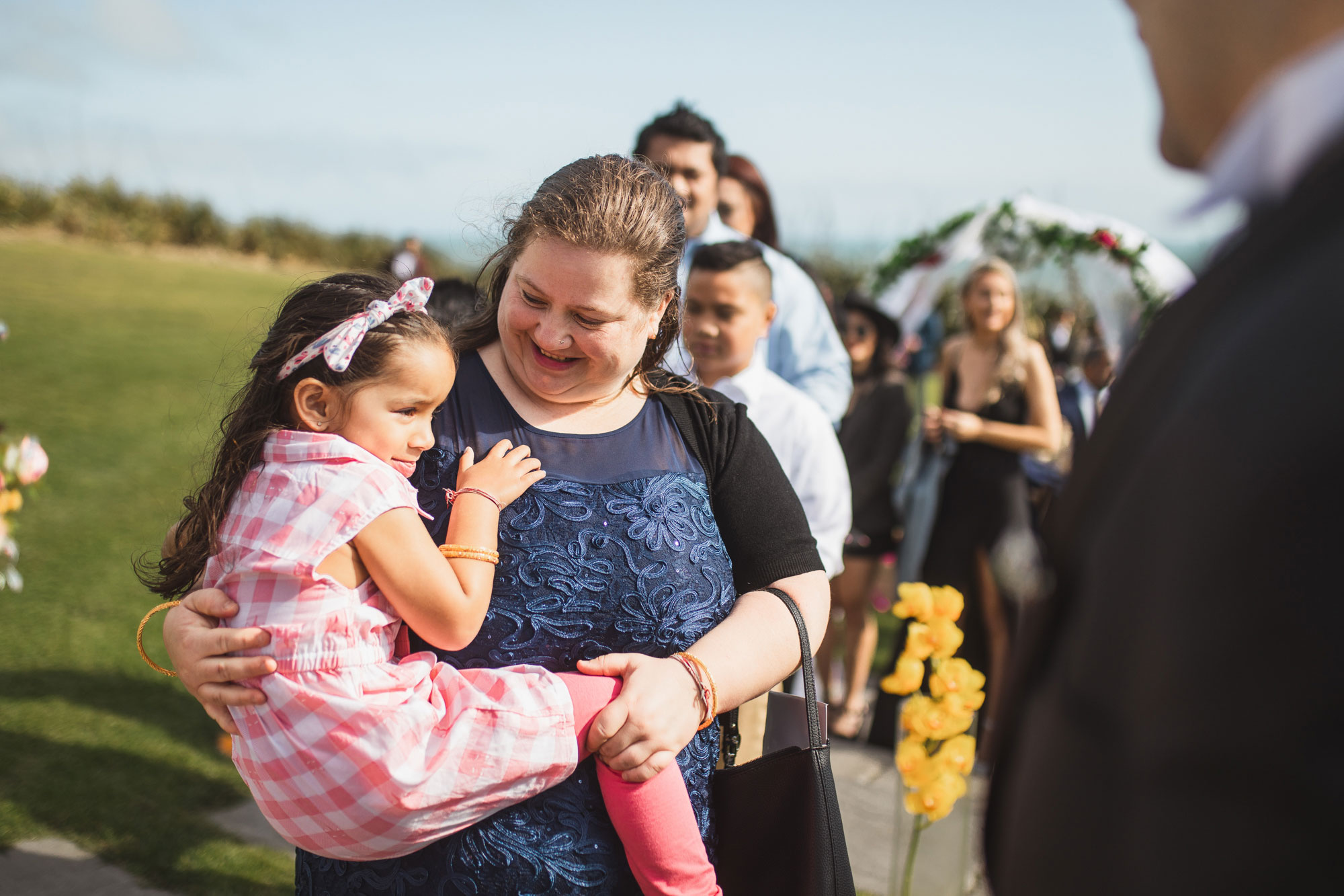 wedding guest and her daughter