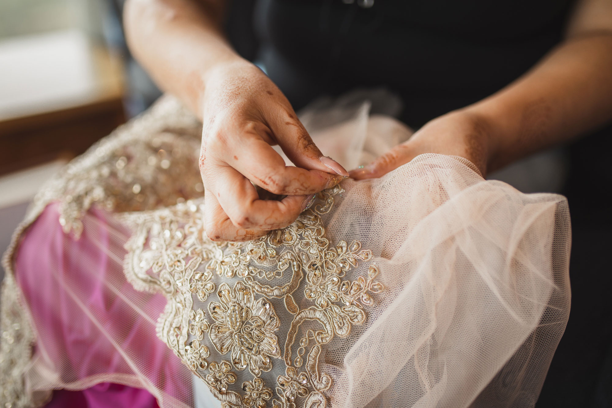 sewing wedding dress