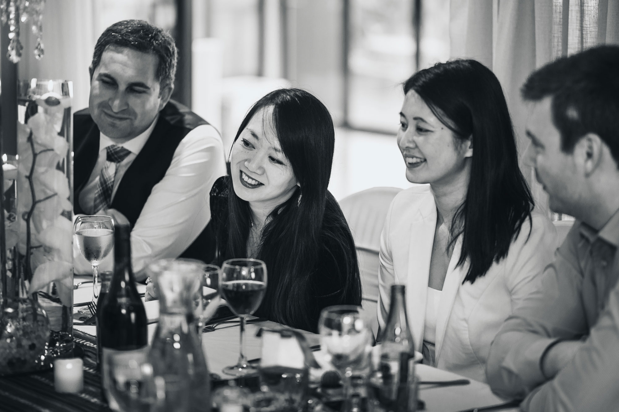 wedding guests at the reception