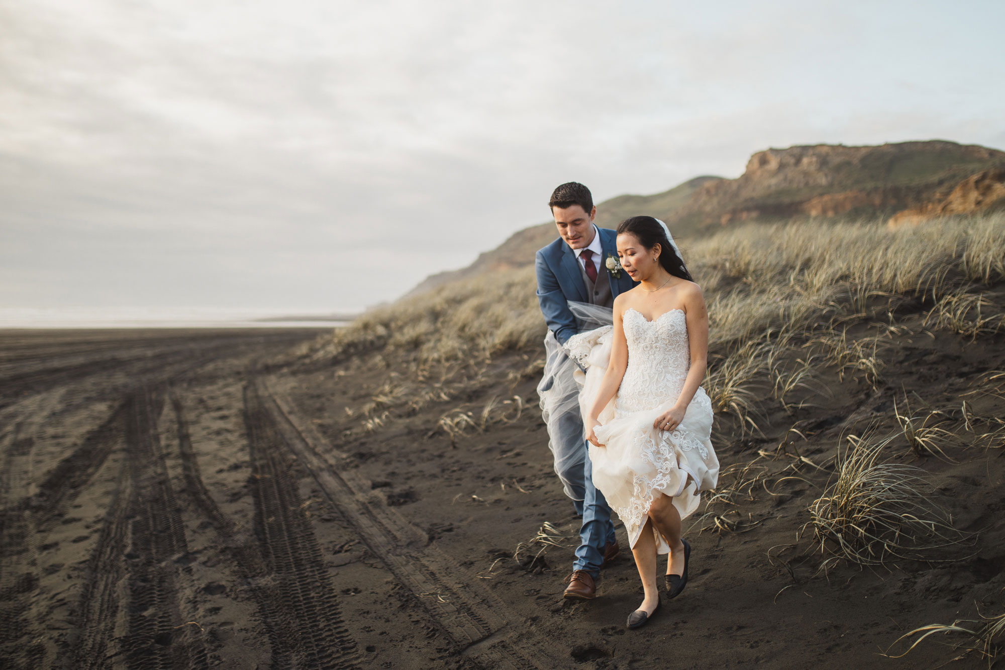 couple strolling on the beach