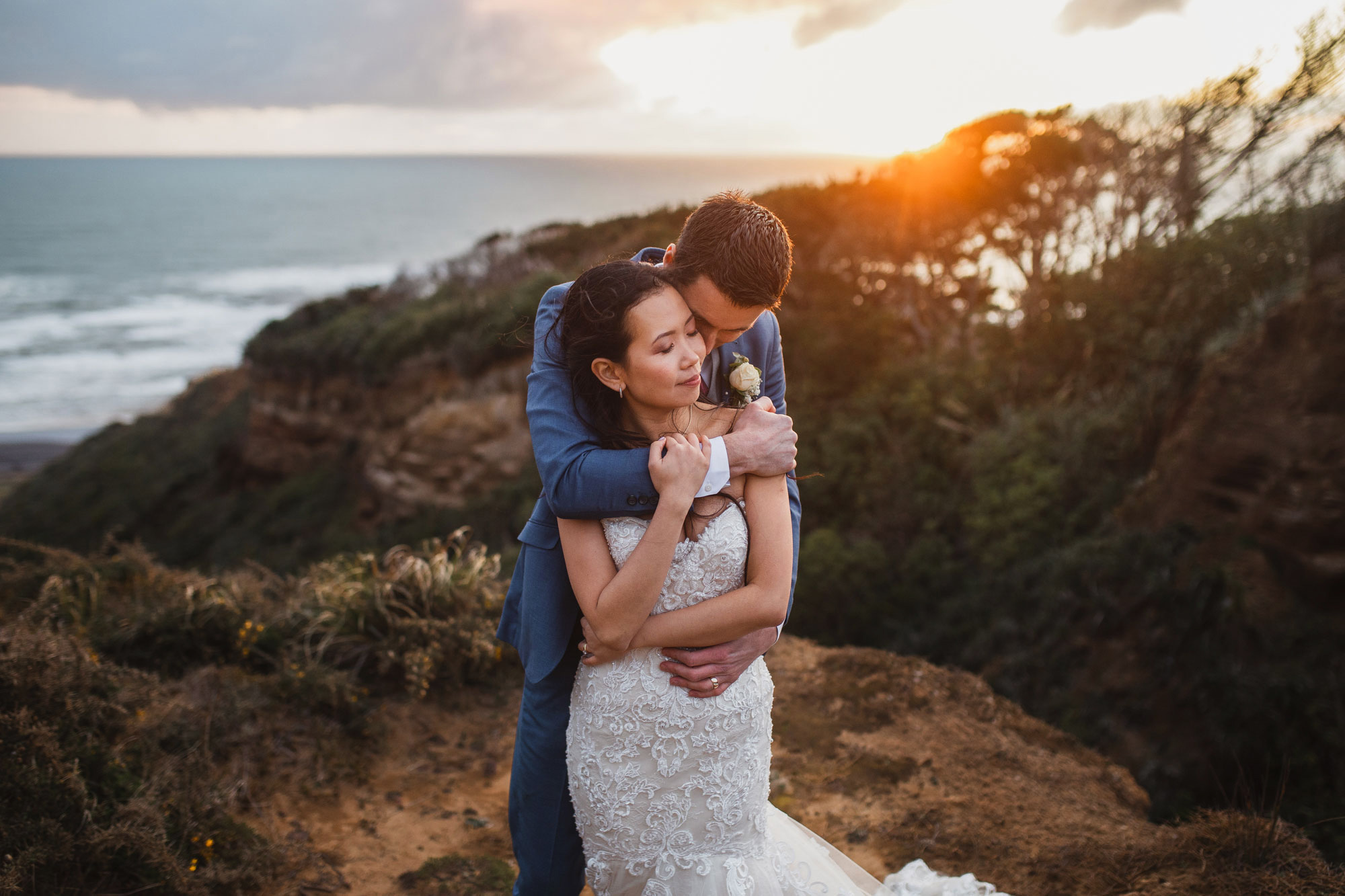 auckland wedding golden hour