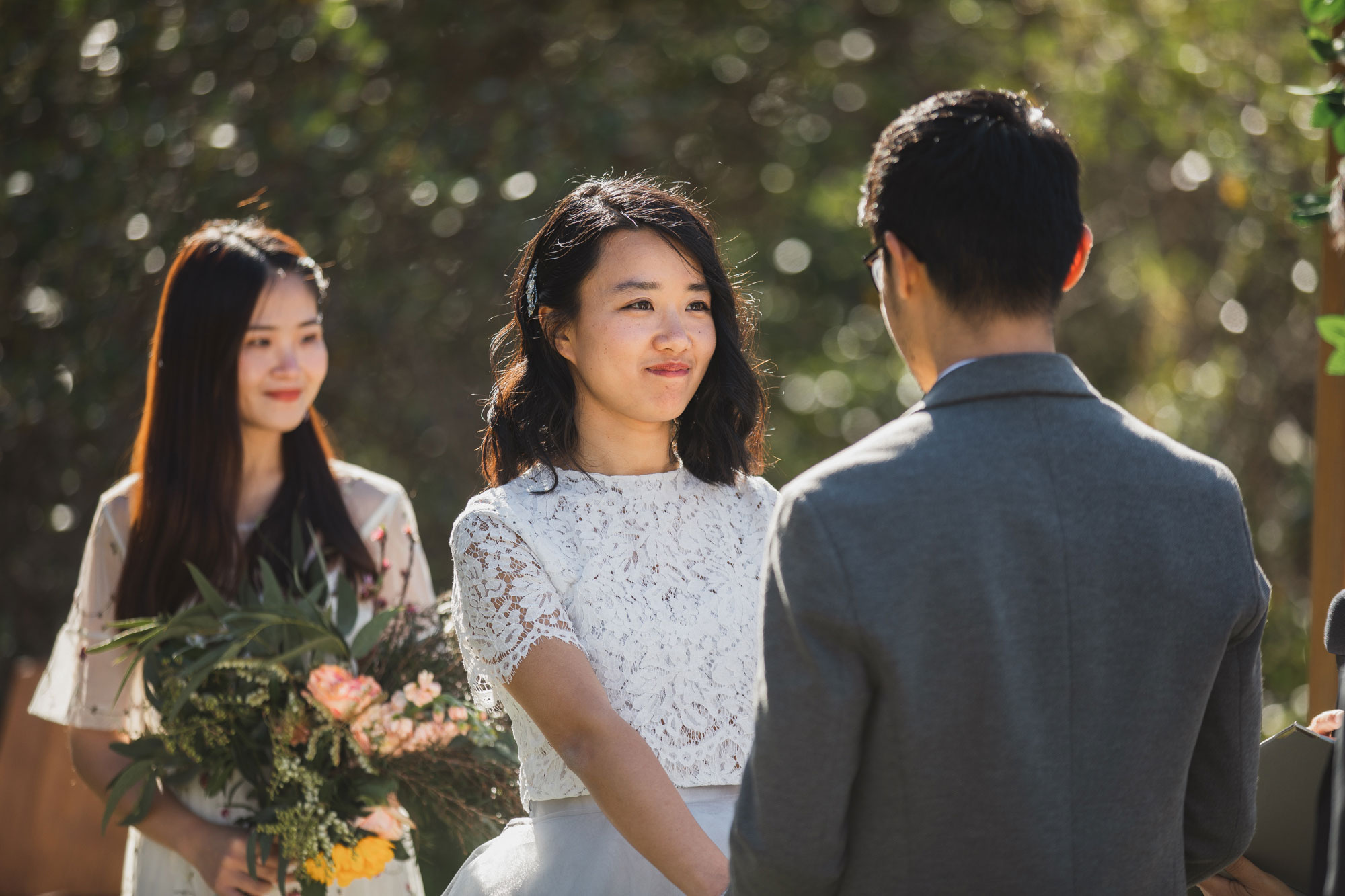 bride at the ceremony