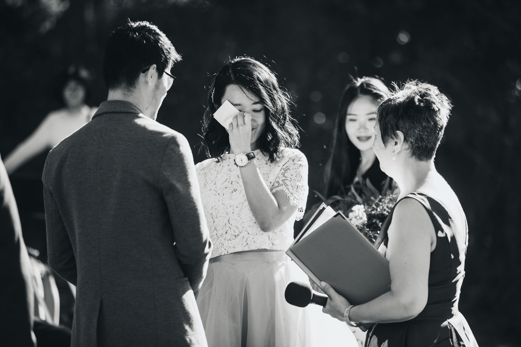 bride crying during vows