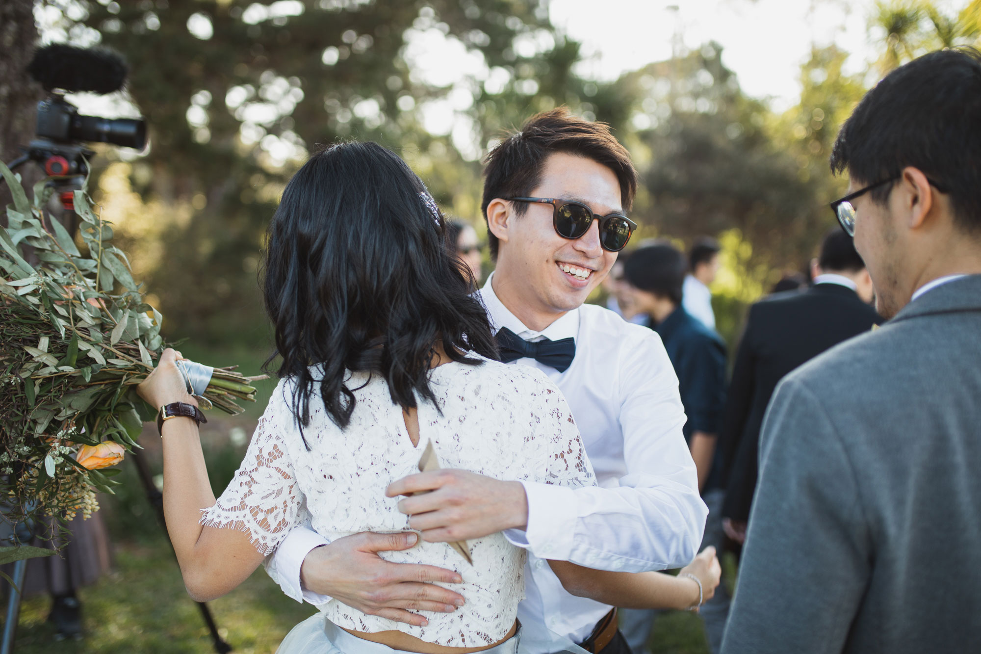 guests congratulating the bride