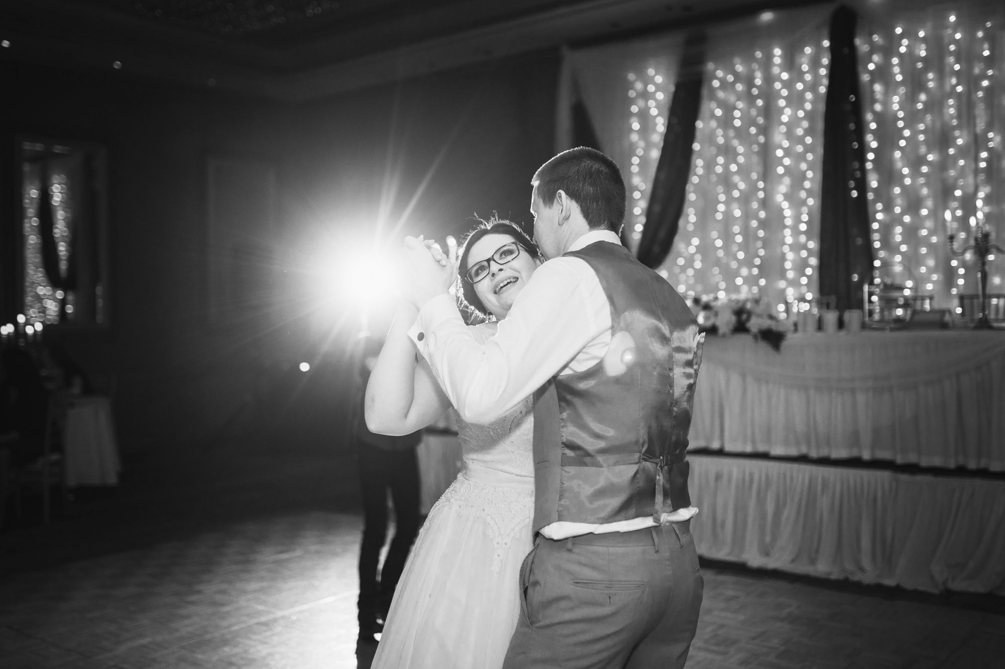 bride and groom on the dance floor