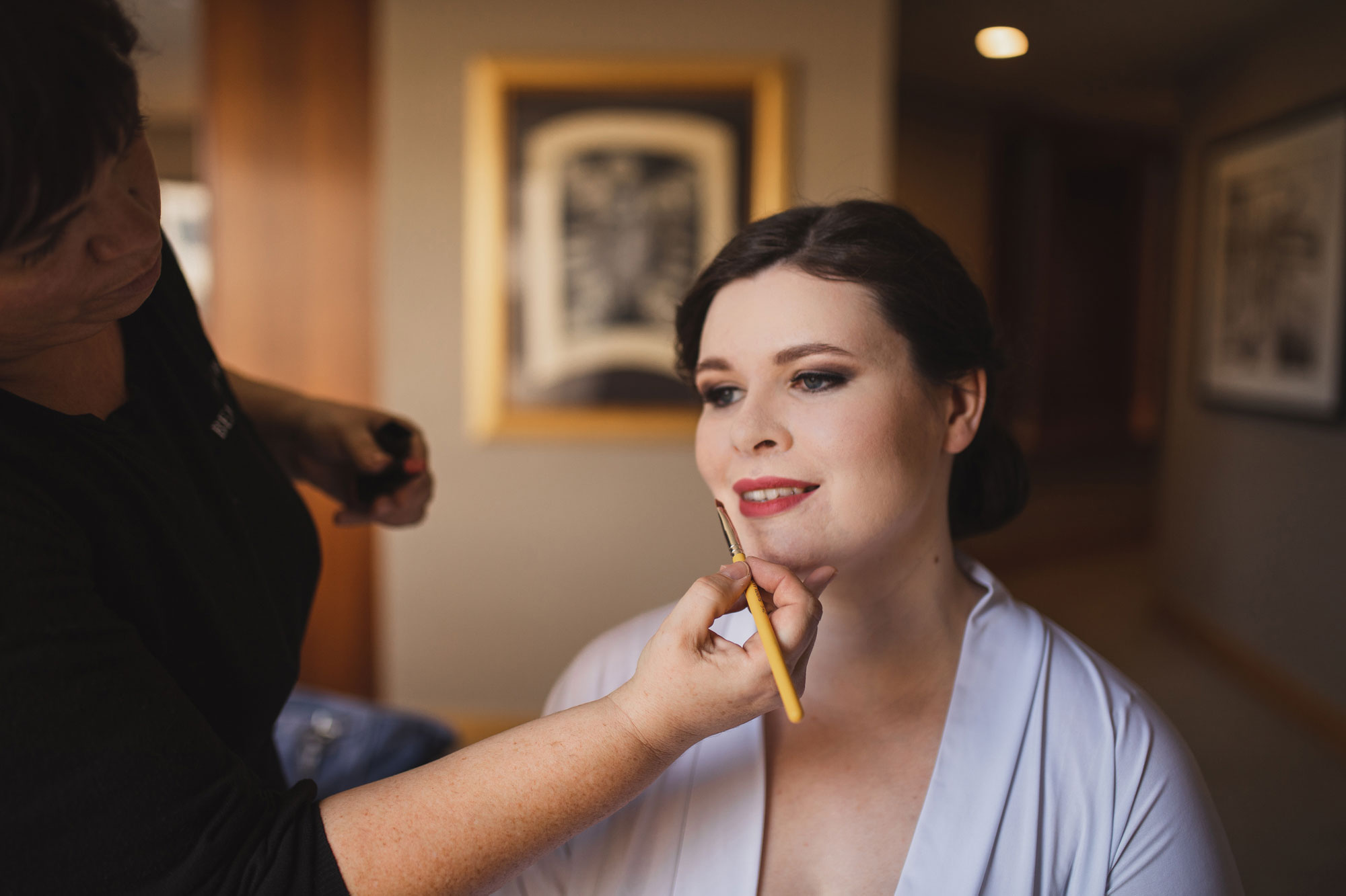 bride getting ready in the morning