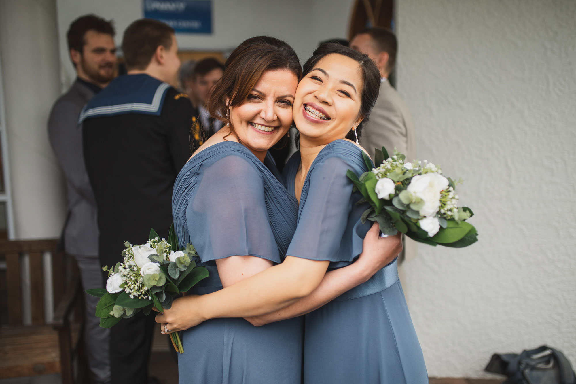 bridesmaids having fun